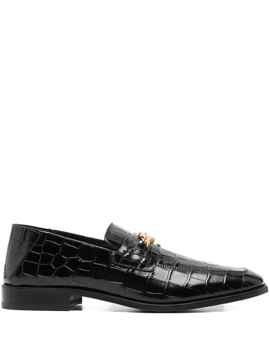 MA crocodile-embossed chain loafers