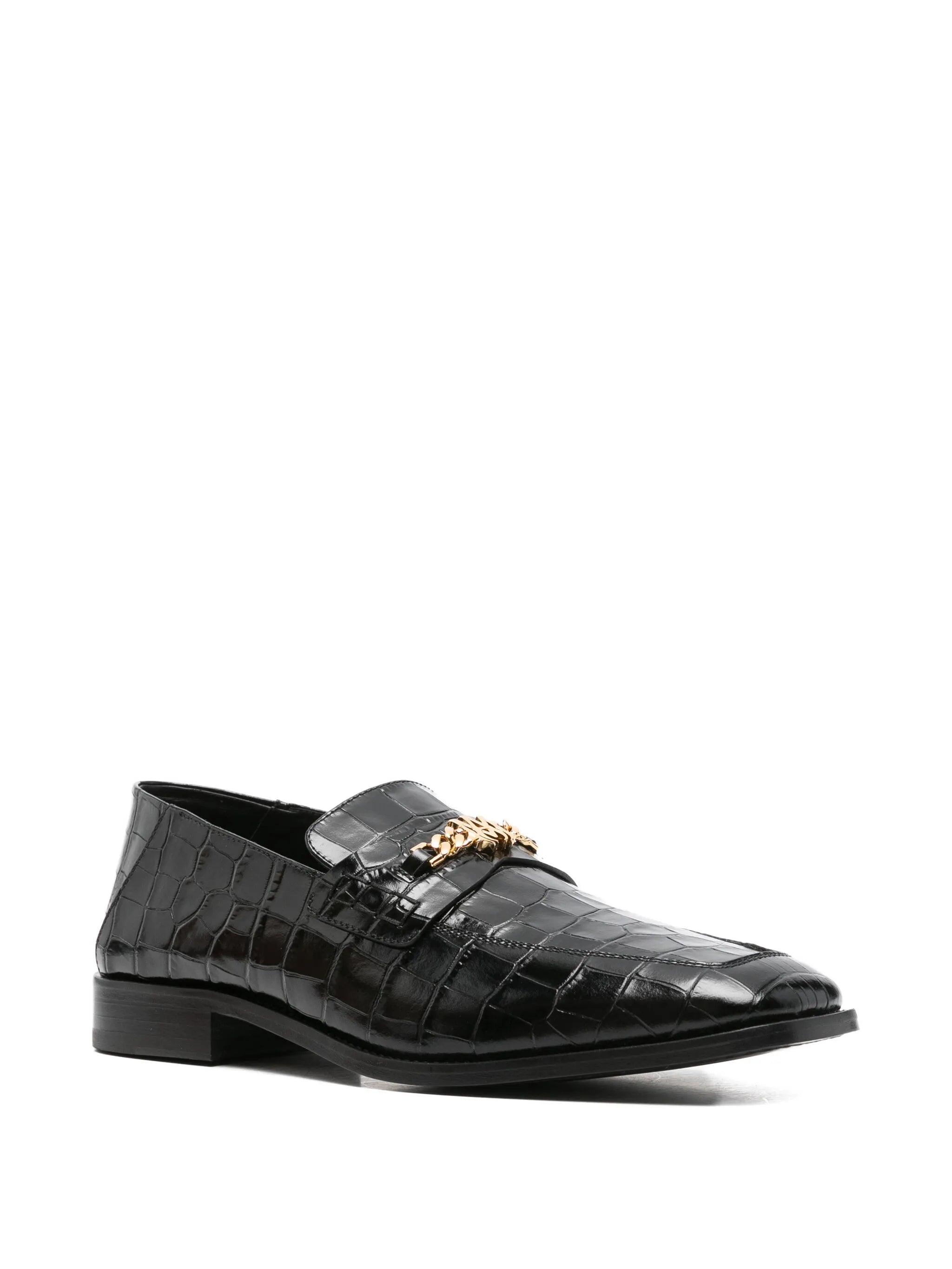 MA crocodile-embossed chain loafers