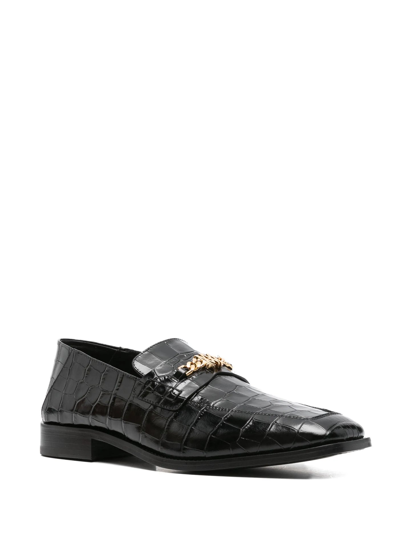 MA crocodile-embossed chain loafers