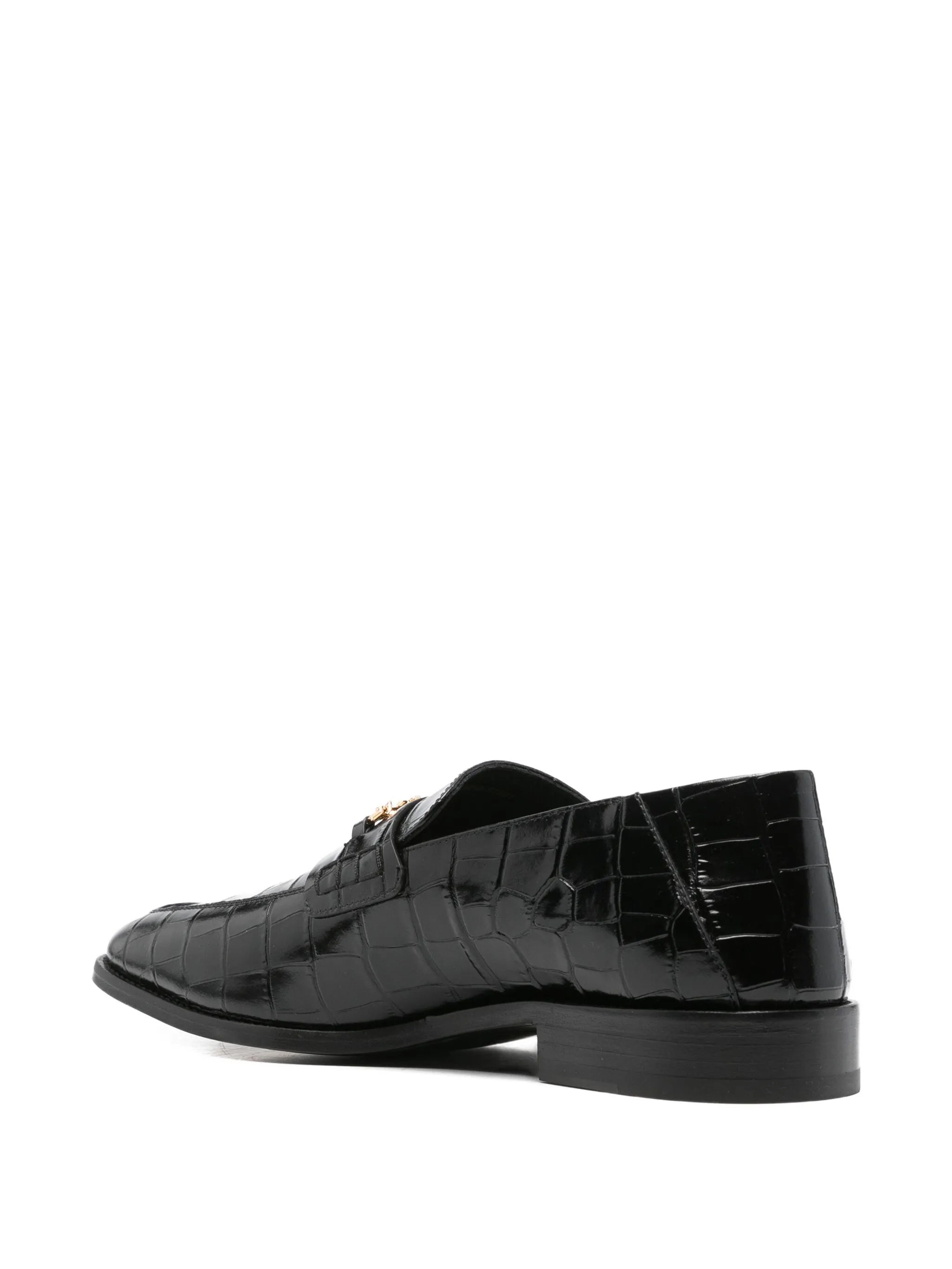 MA crocodile-embossed chain loafers