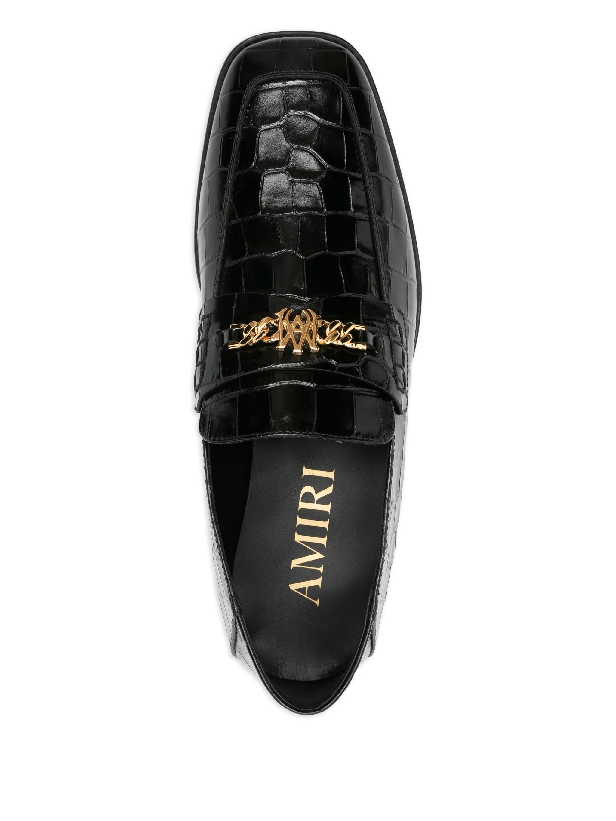 MA crocodile-embossed chain loafers