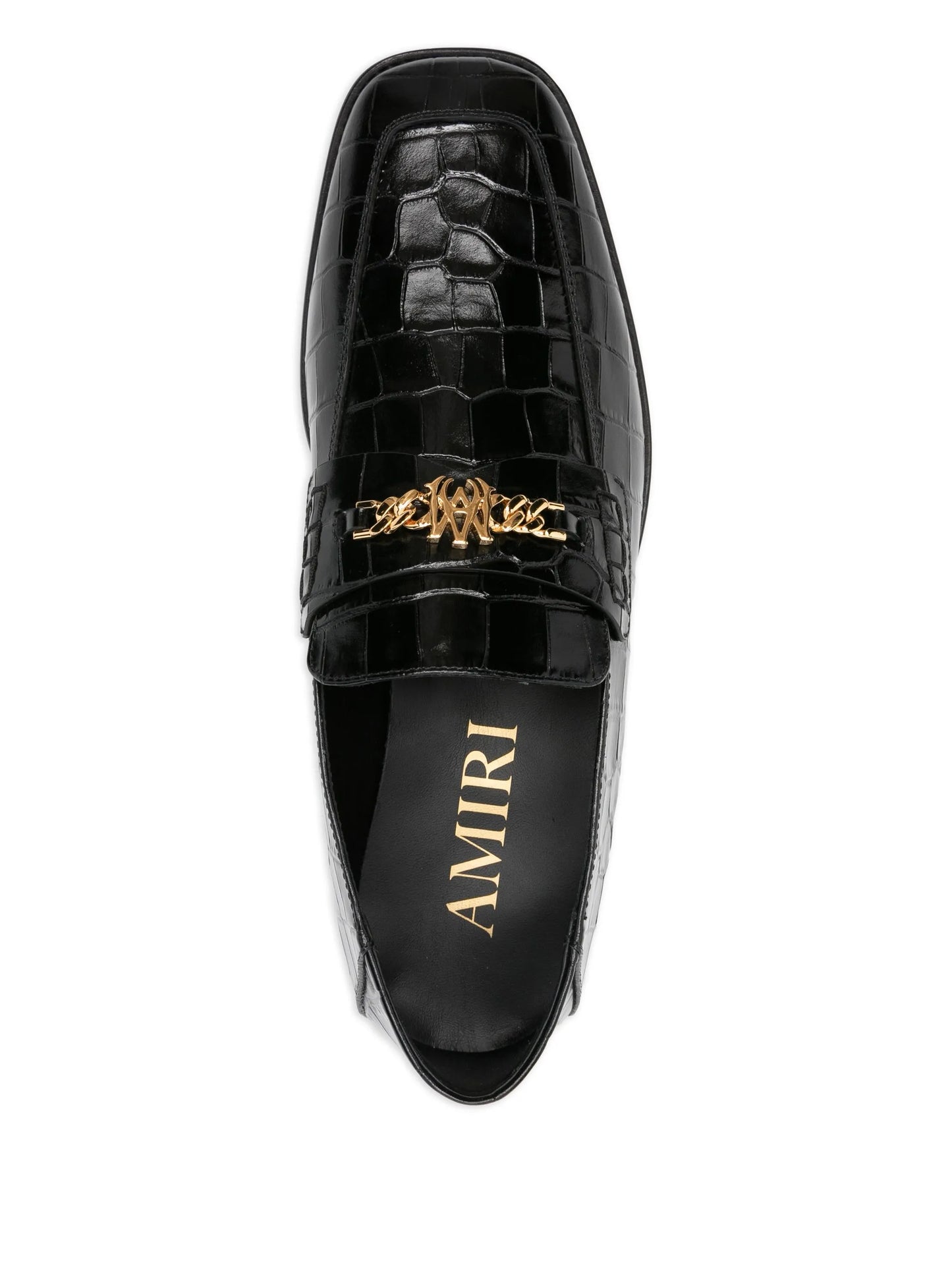 MA crocodile-embossed chain loafers
