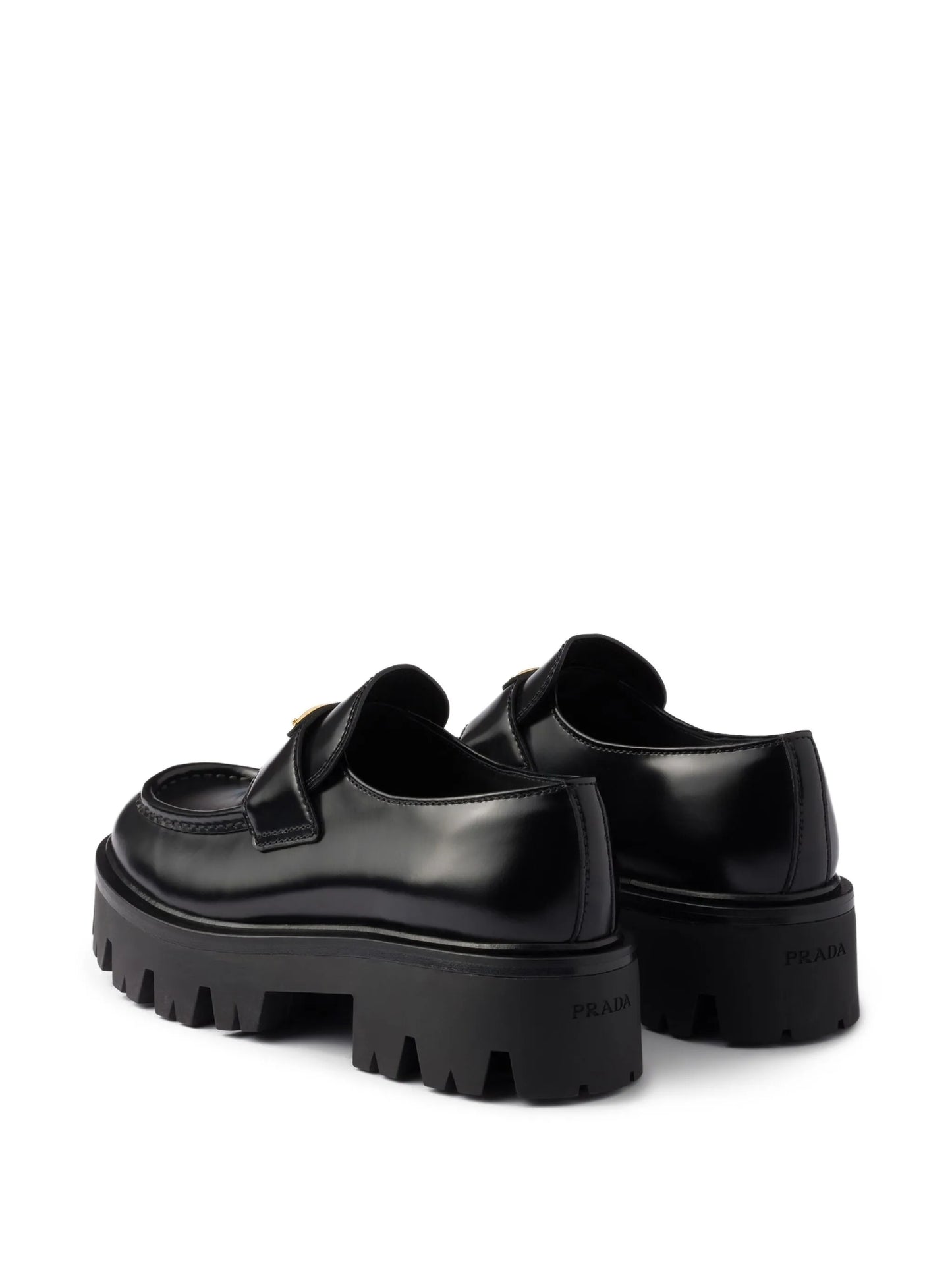 triangle-logo platform loafers
