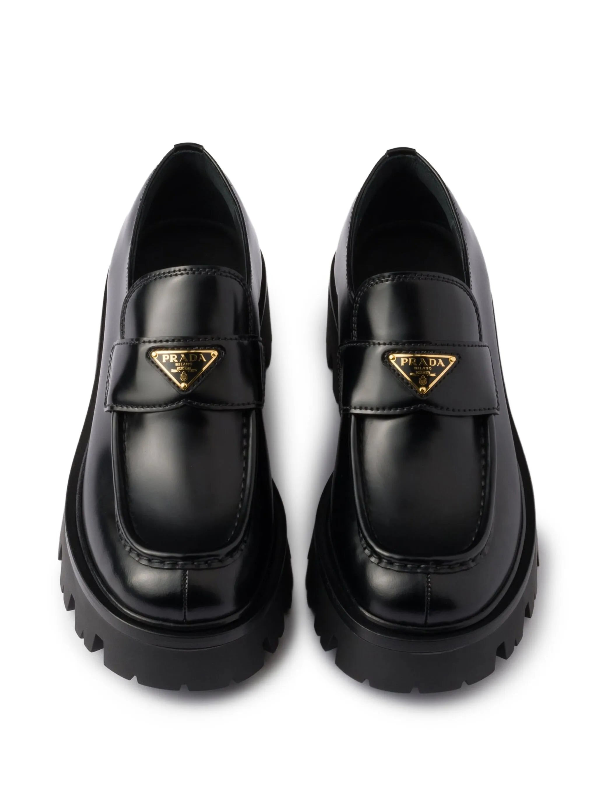 triangle-logo platform loafers