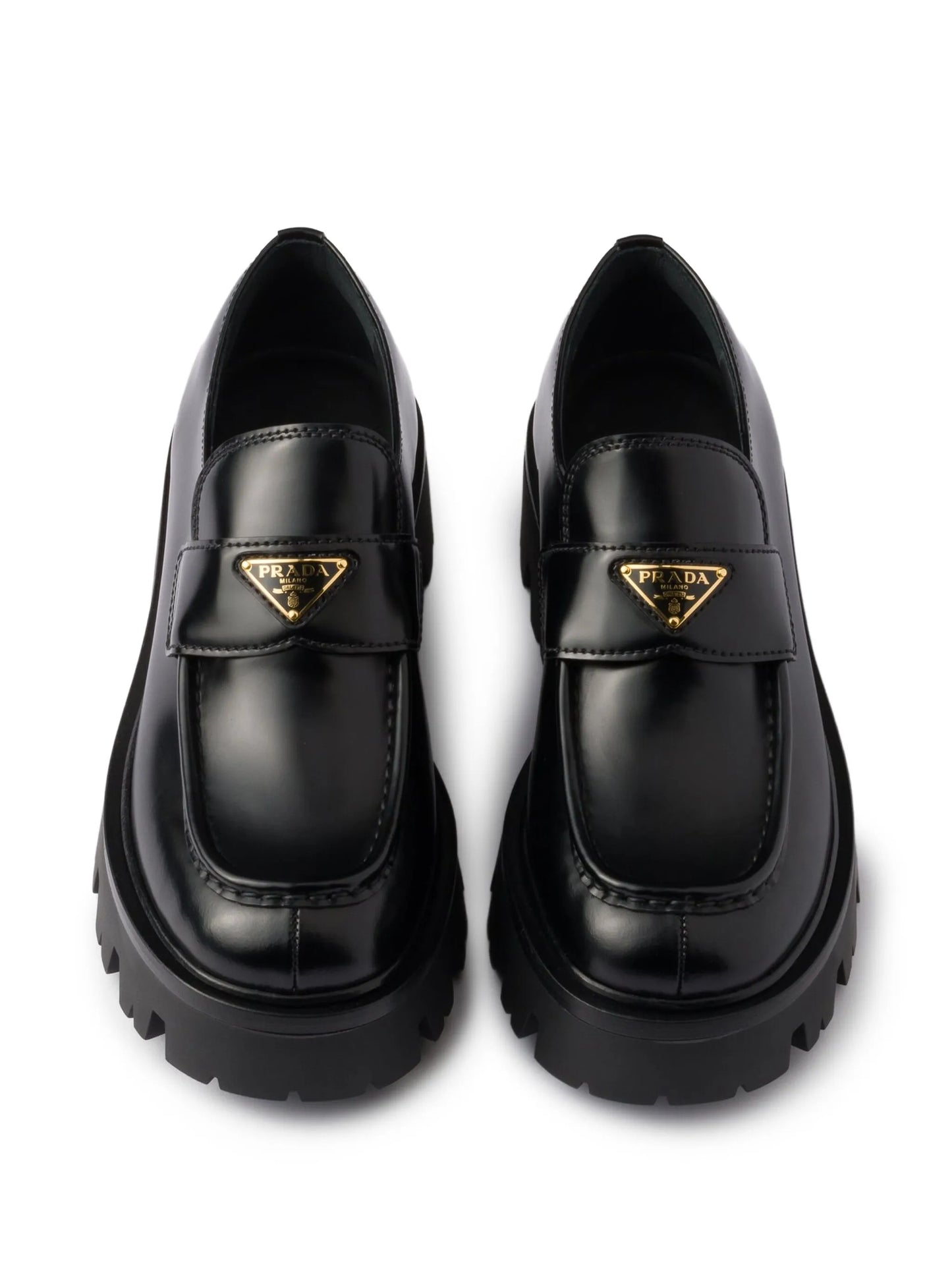 triangle-logo platform loafers