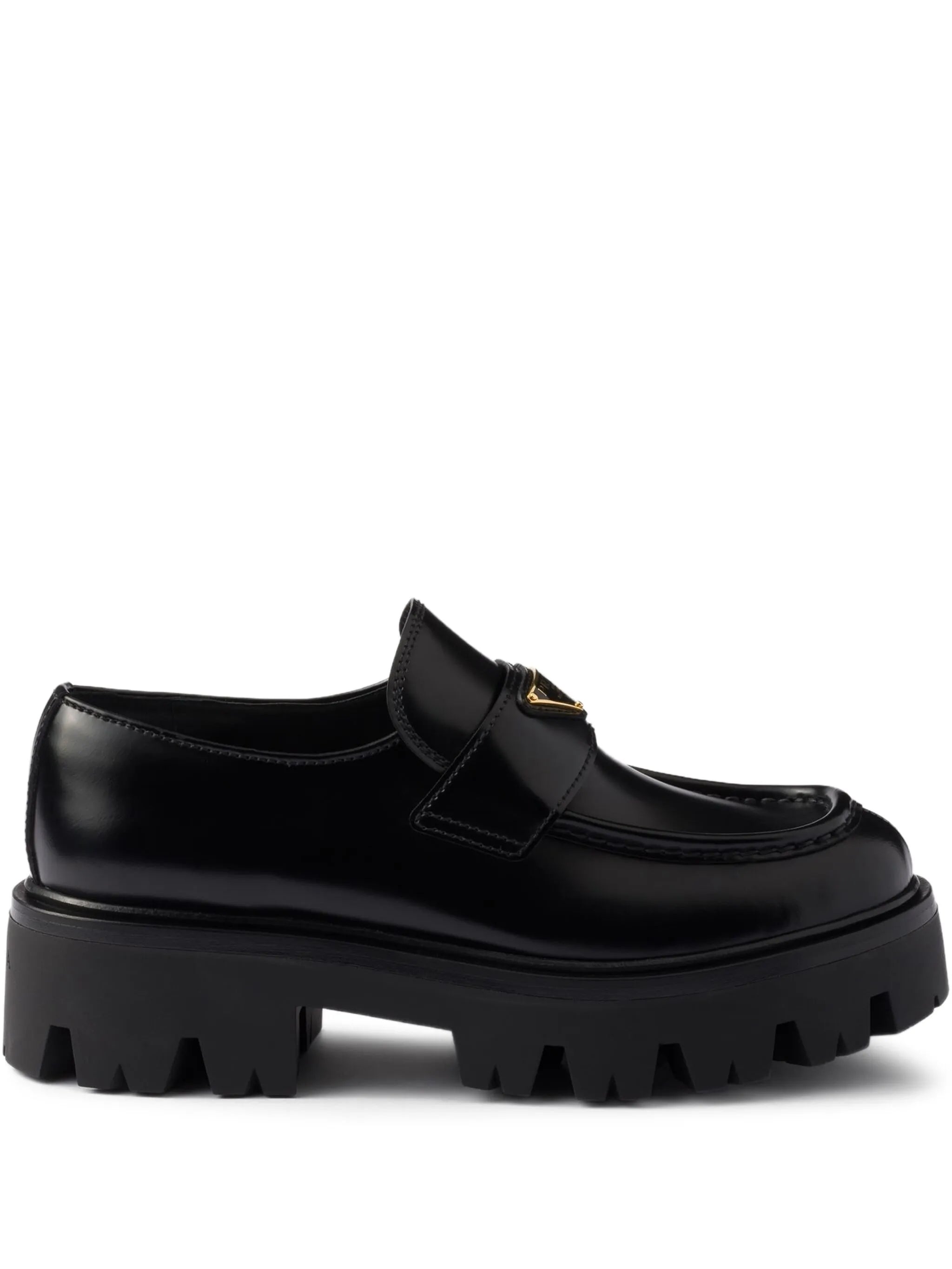 triangle-logo platform loafers