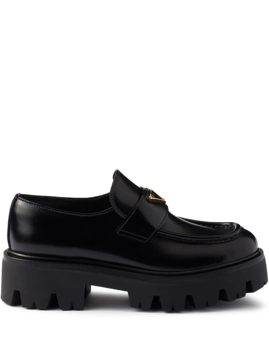 triangle-logo platform loafers