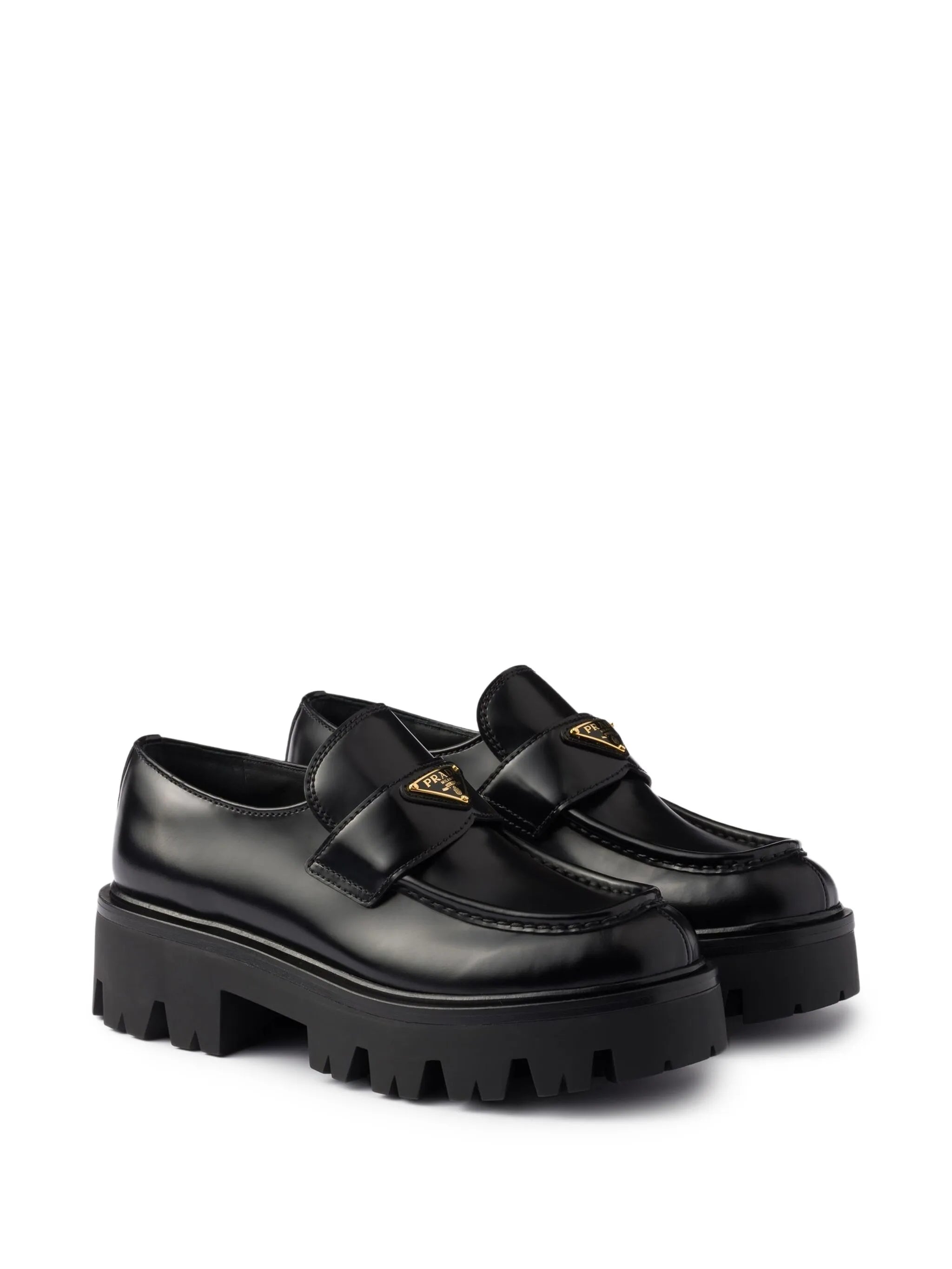 triangle-logo platform loafers