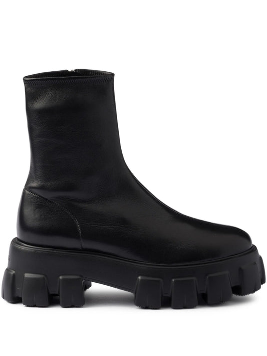 Monolith stretch nappa leather booties