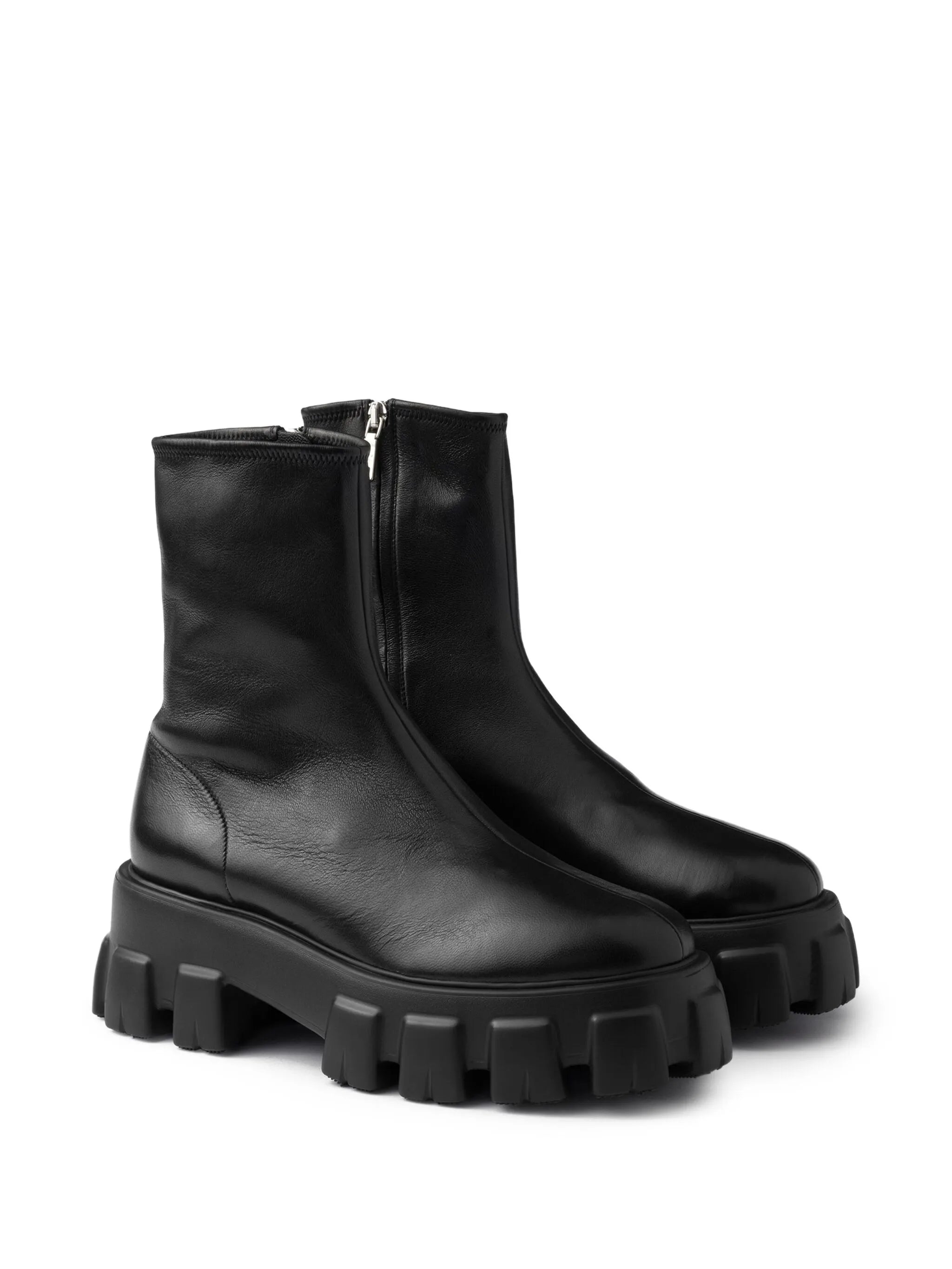 Monolith stretch nappa leather booties