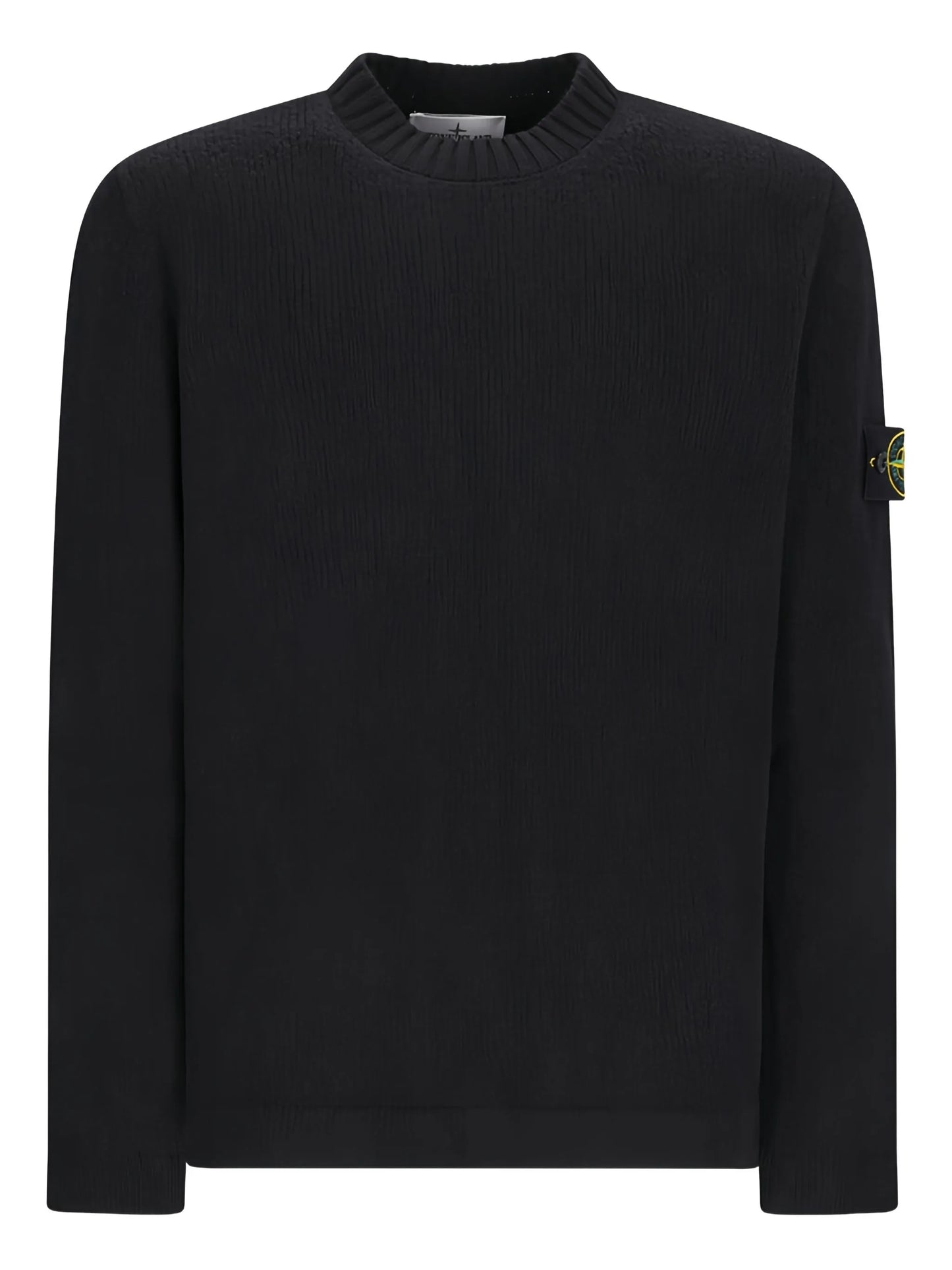 Compass-badge crew-neck sweater