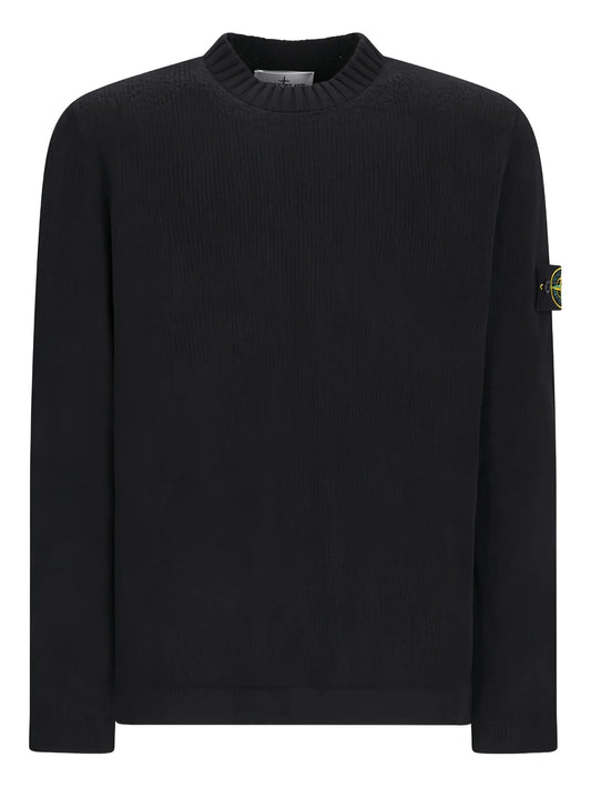 Compass-badge crew-neck sweater