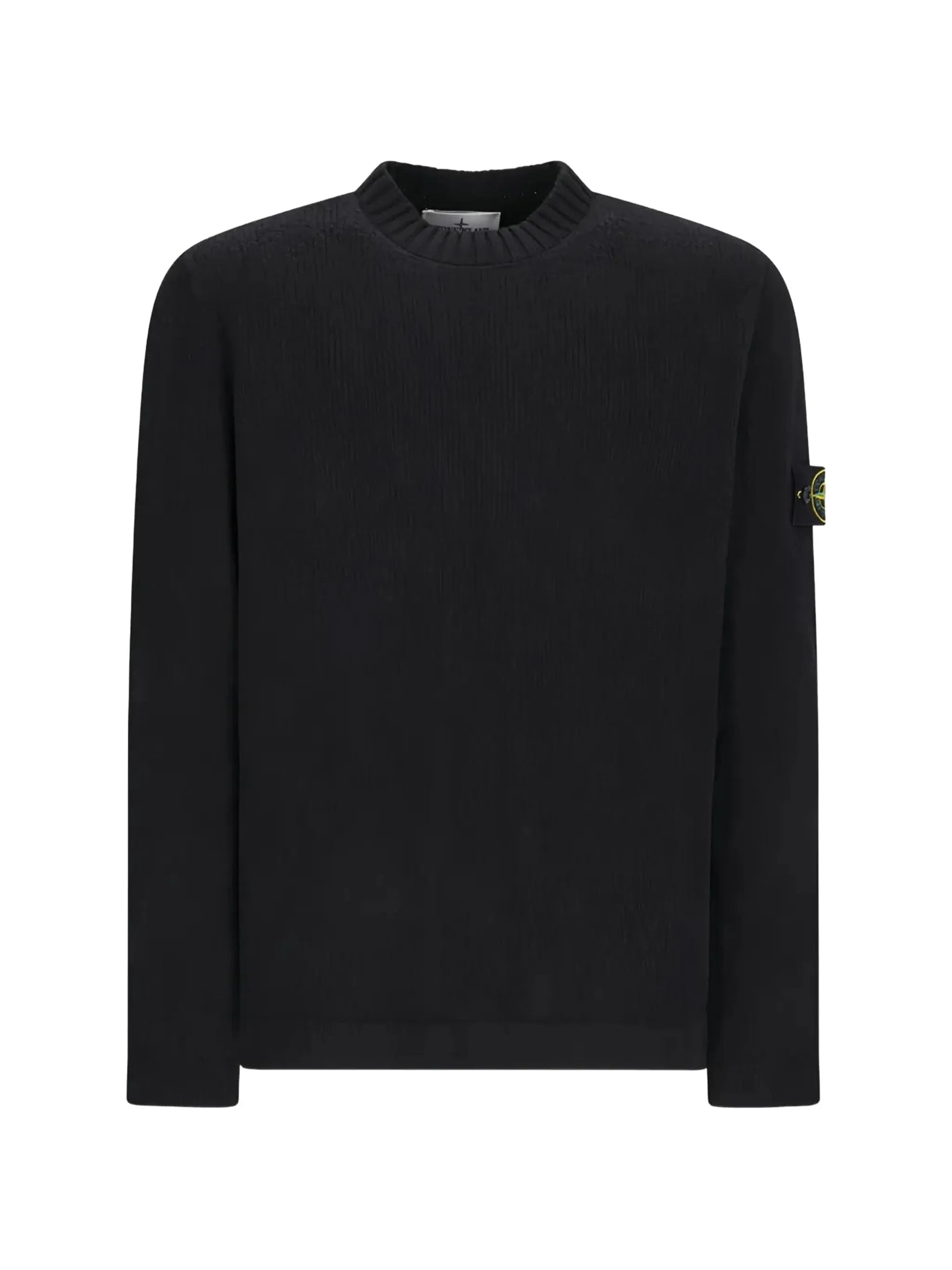 Compass-badge crew-neck sweater