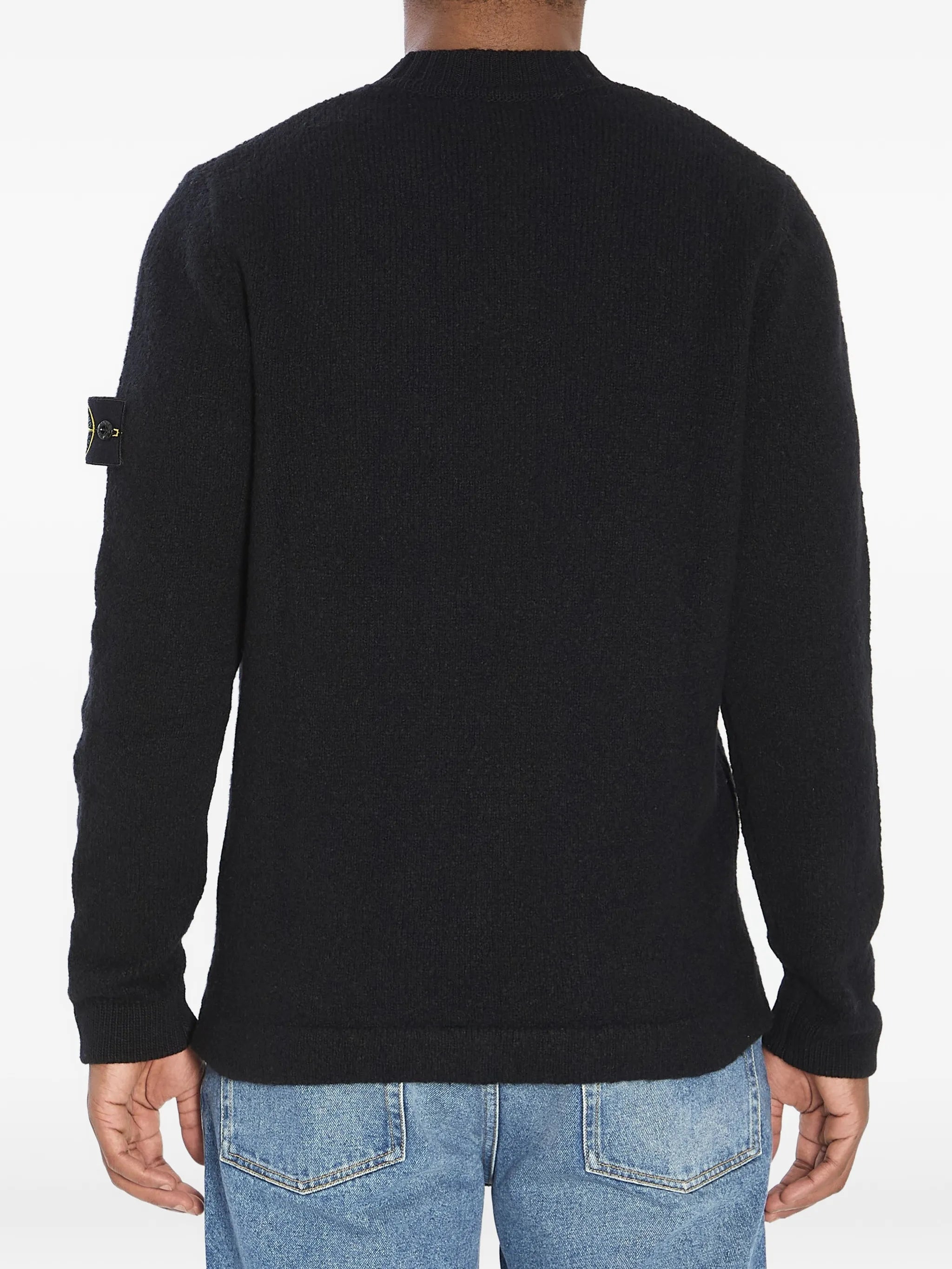 Compass-badge crew-neck sweater