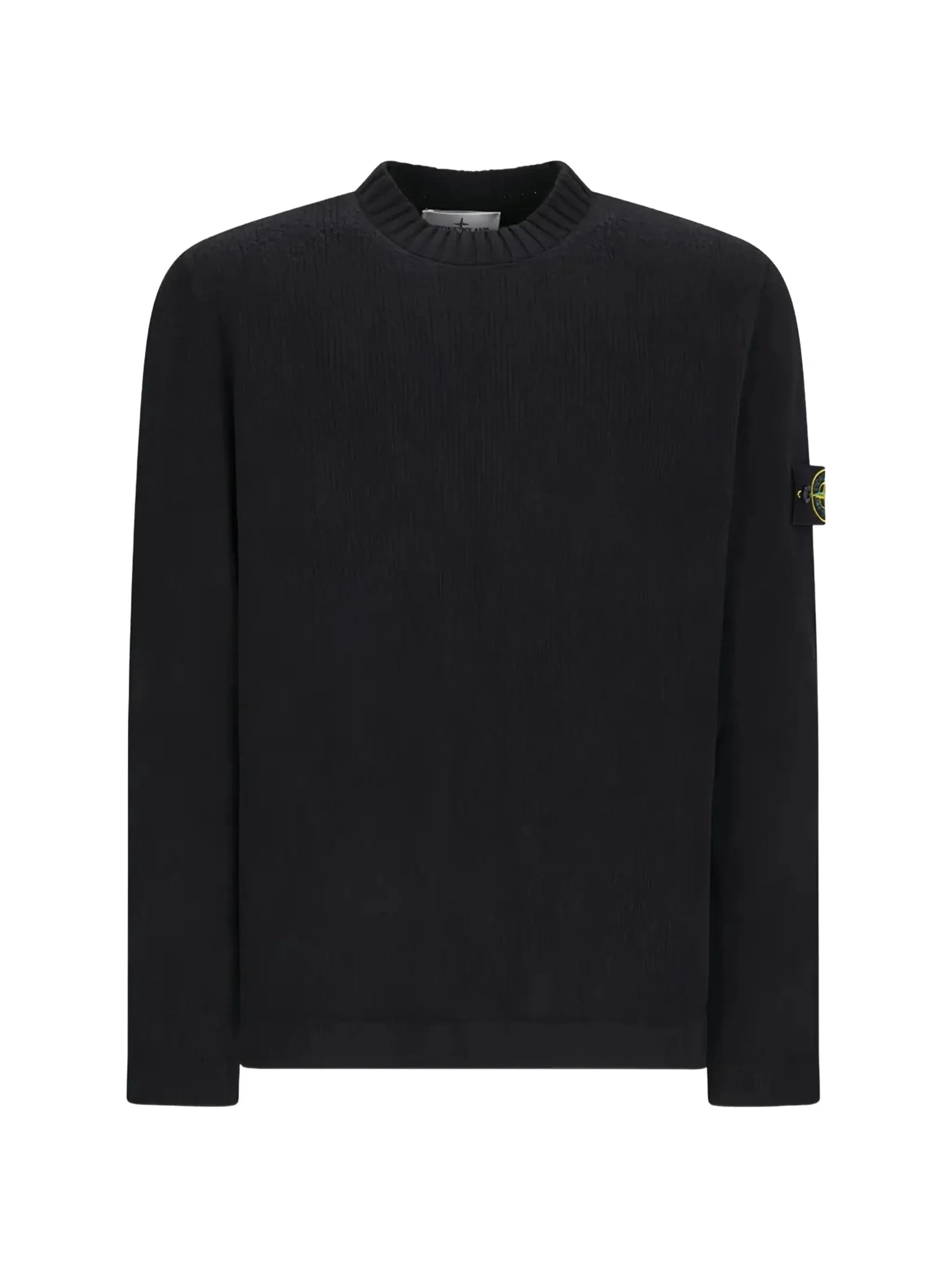 Compass-badge crew-neck sweater