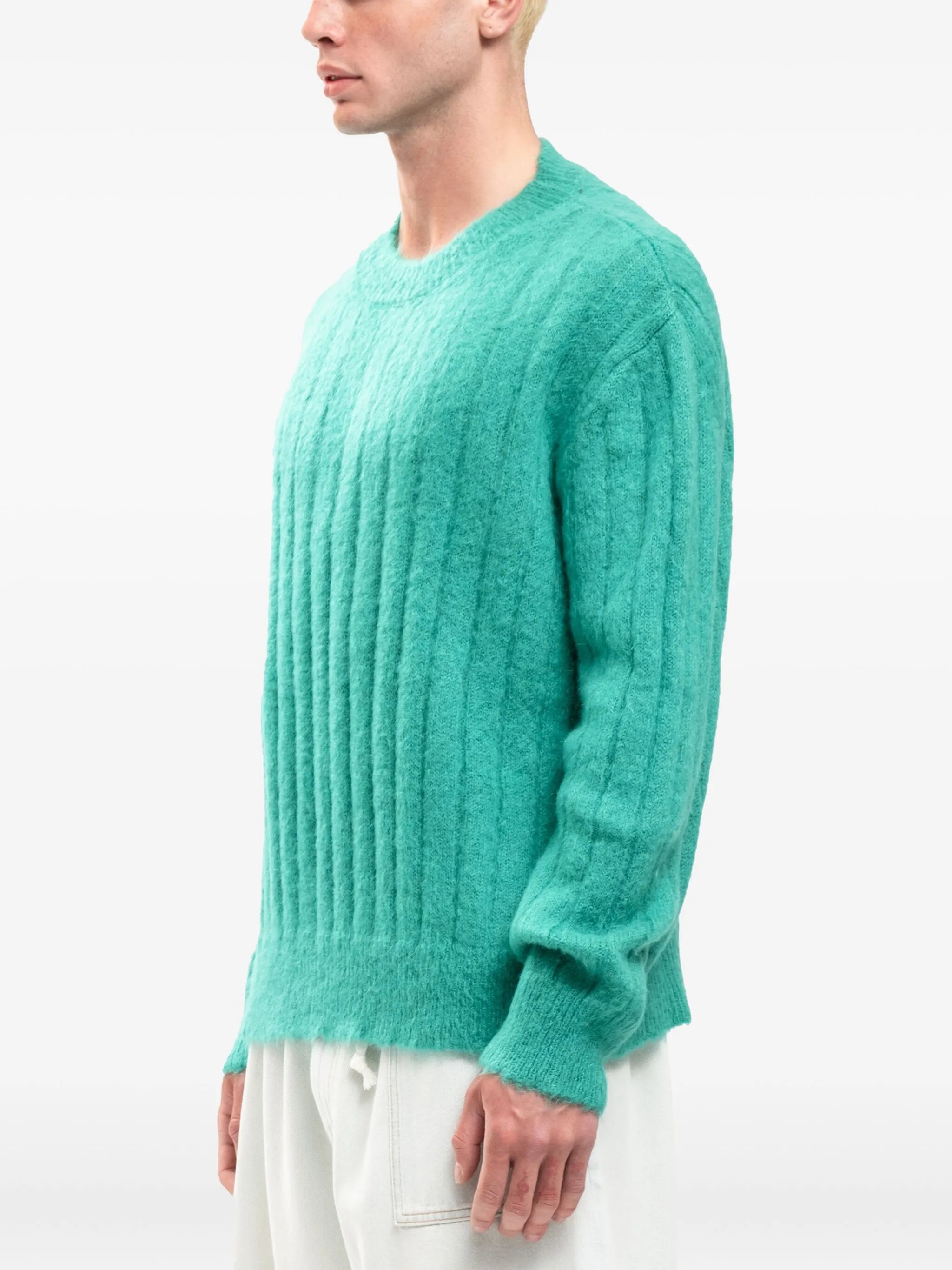 ribbed fuzzy sweater
