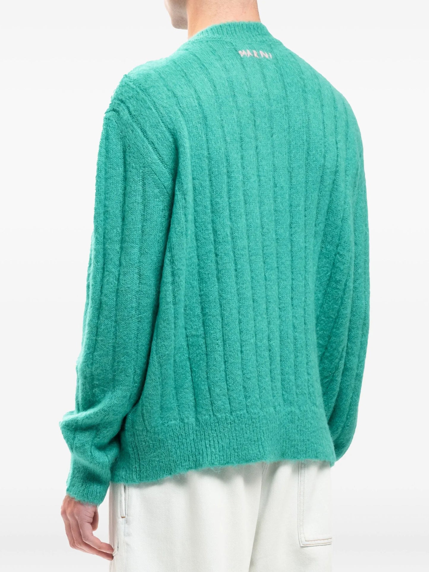 ribbed fuzzy sweater