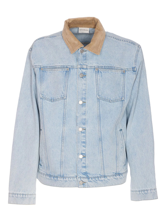 corduroy-collar denim jacket