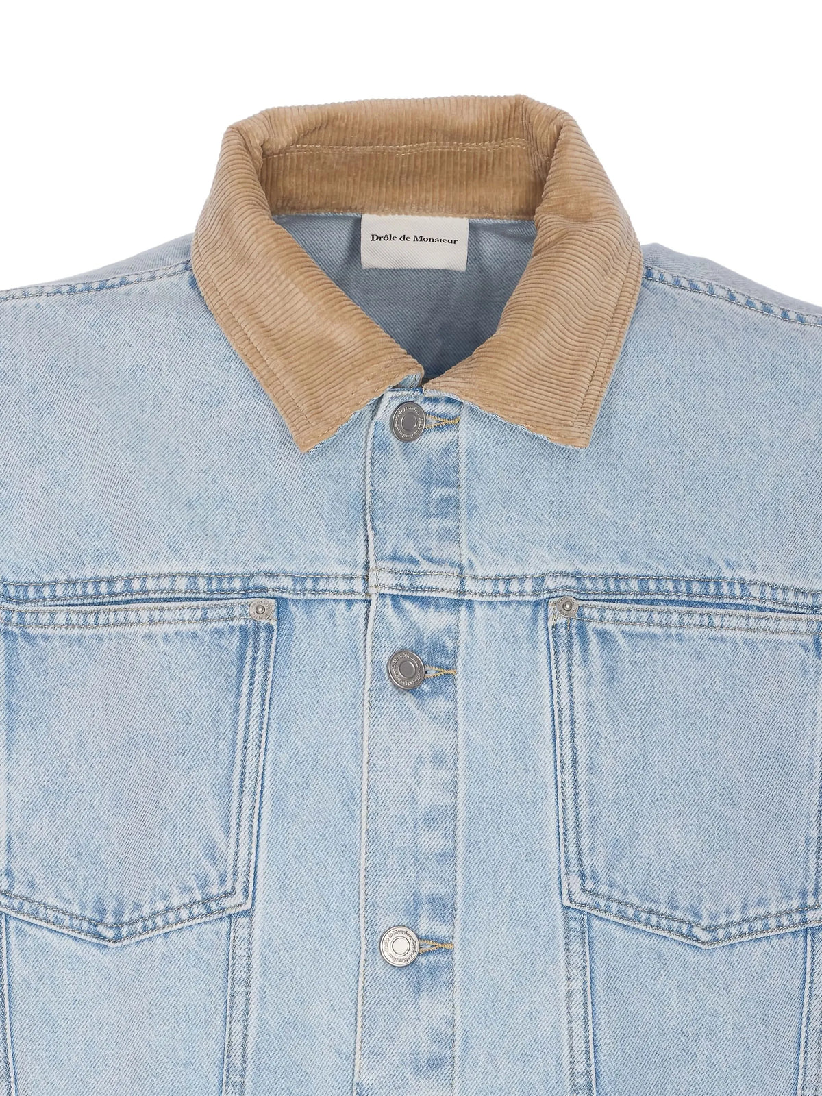 corduroy-collar denim jacket