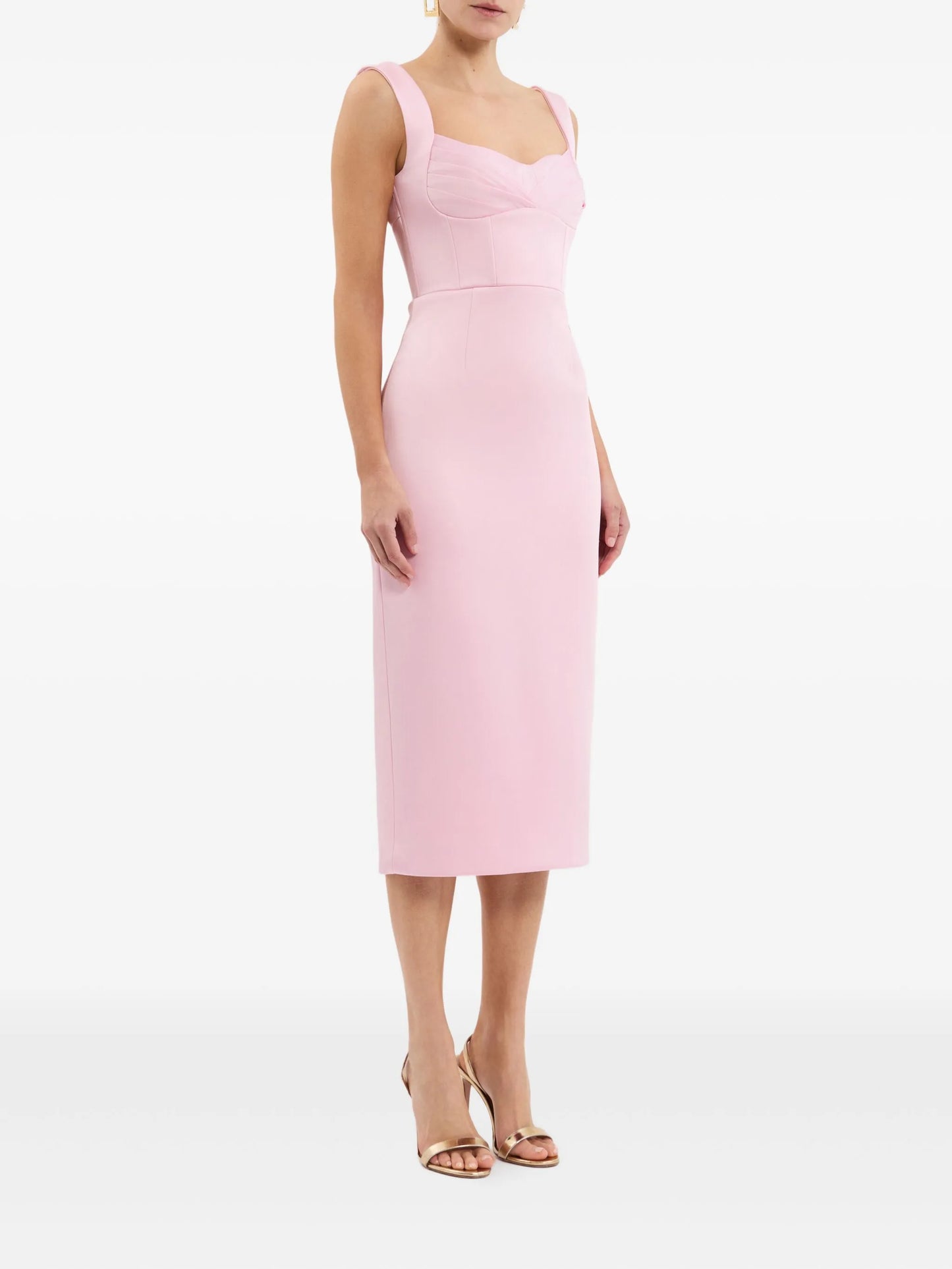 Aymee sweetheart-neckline midi dress
