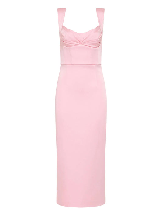 Aymee sweetheart-neckline midi dress