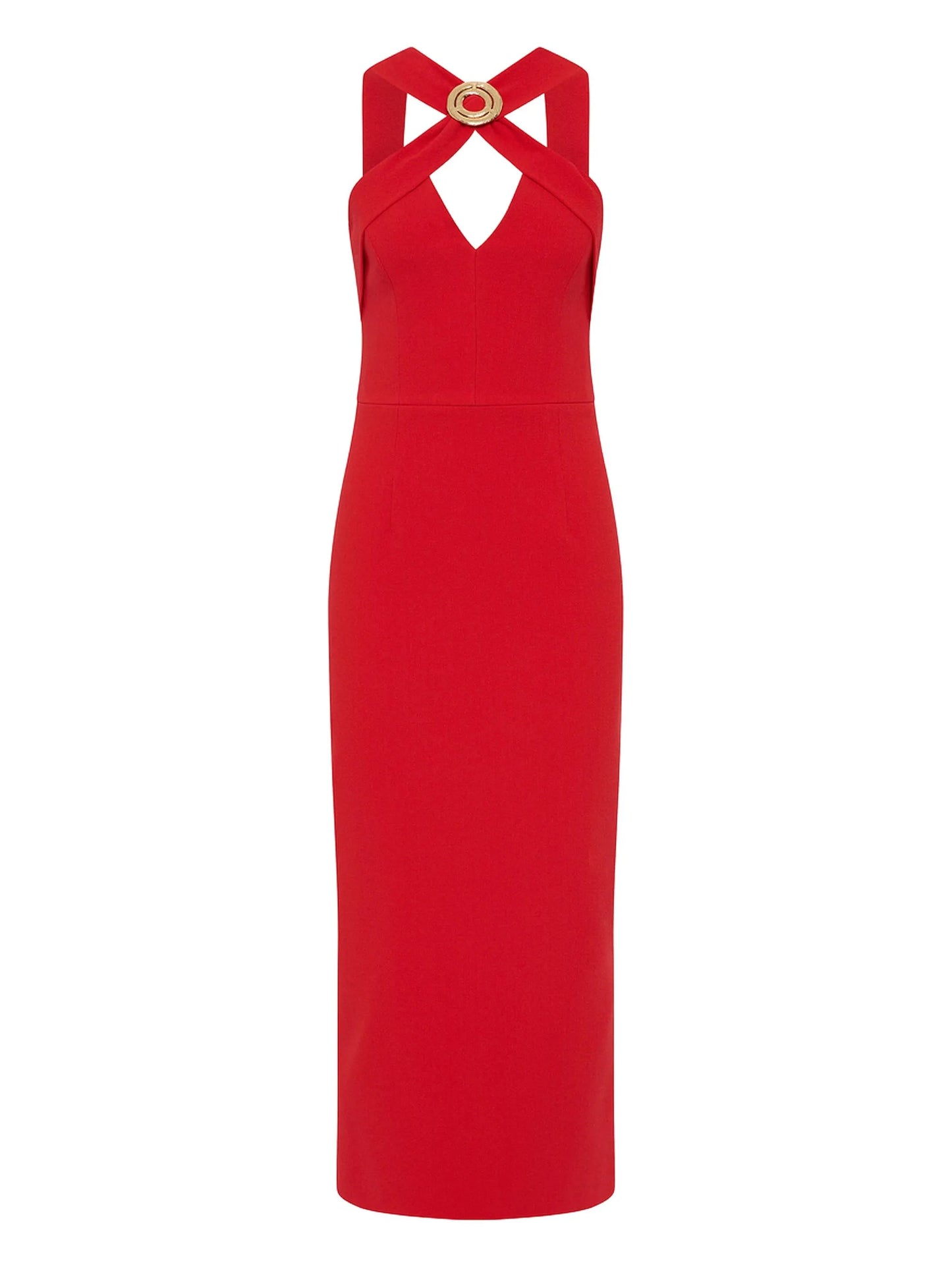 Cameron cross-neck midi dress