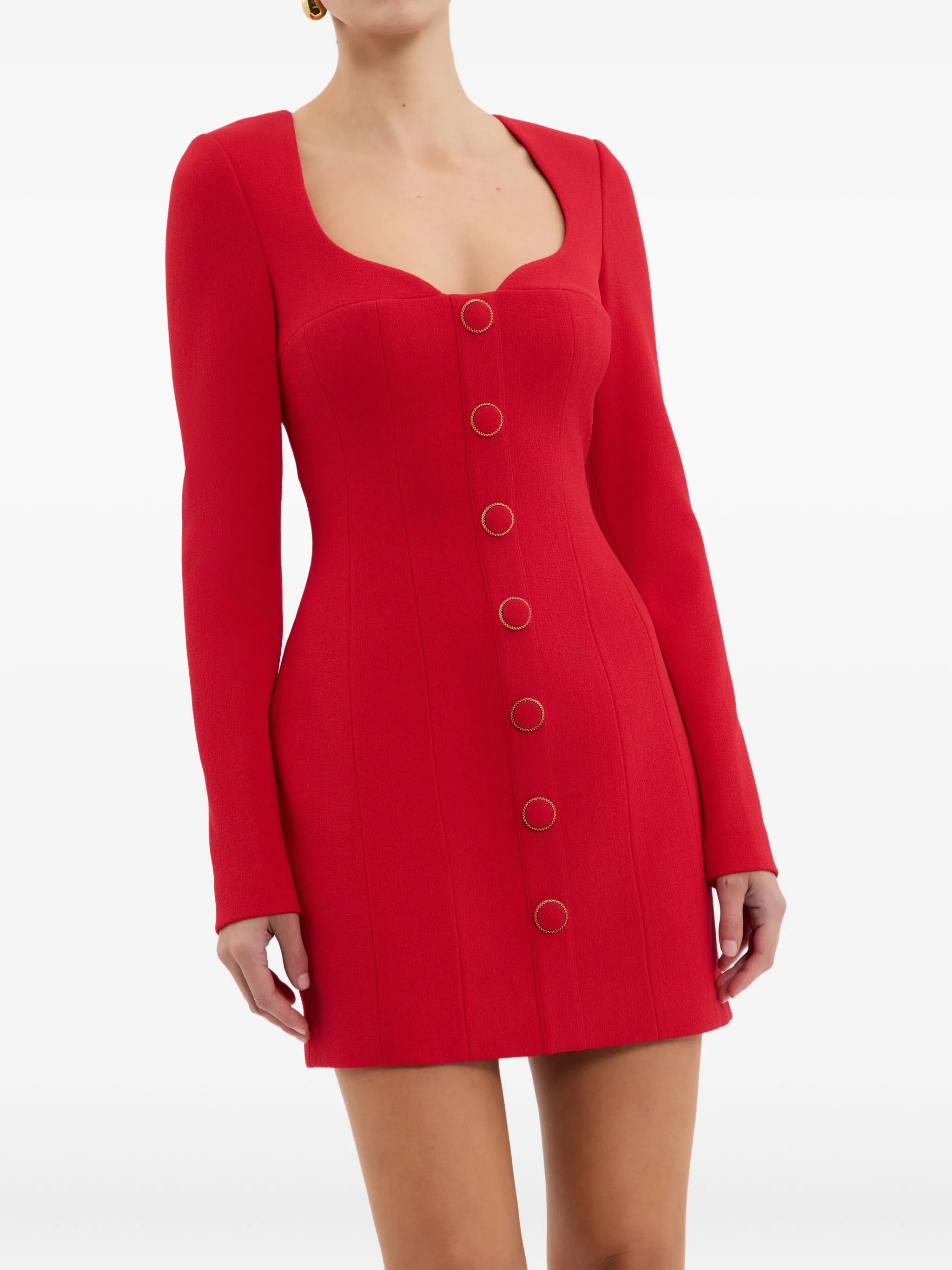 Cameron button-front mini dress