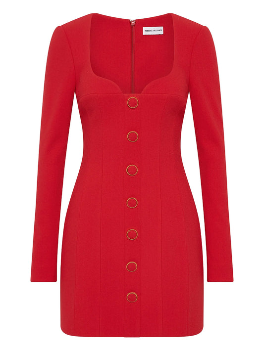 Cameron button-front mini dress