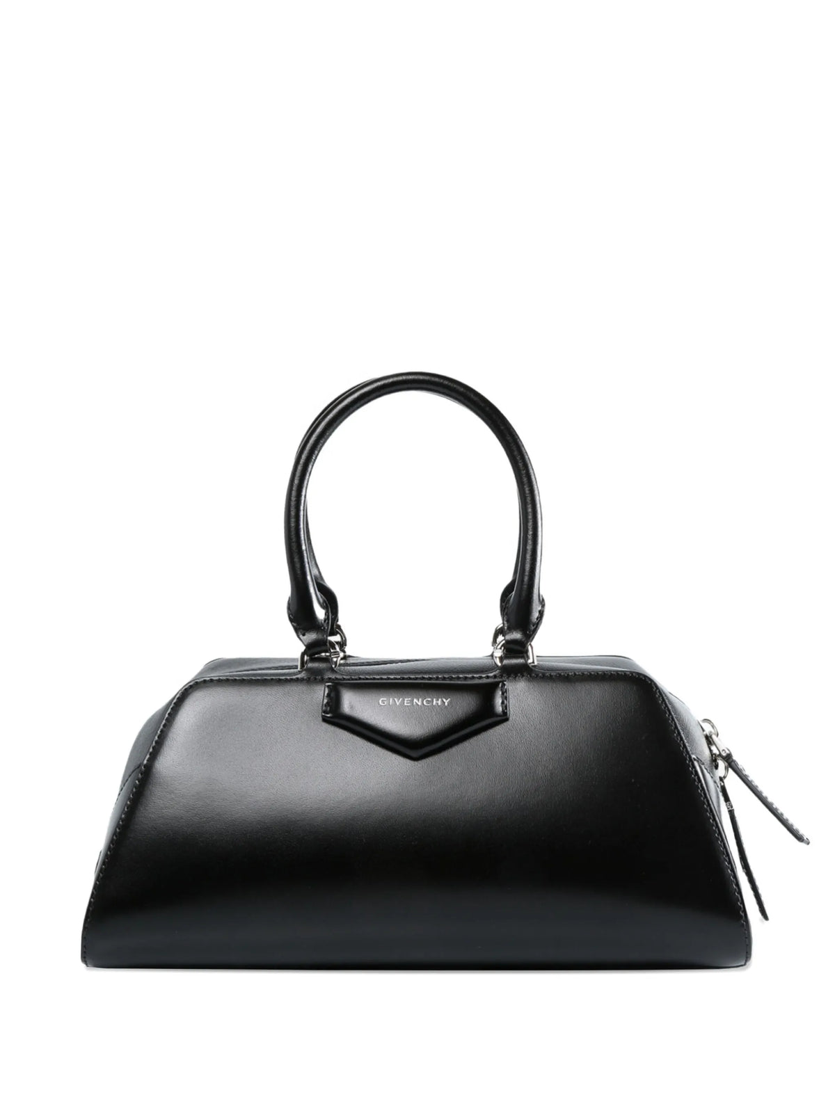 small Antigona East-West bag in box leather