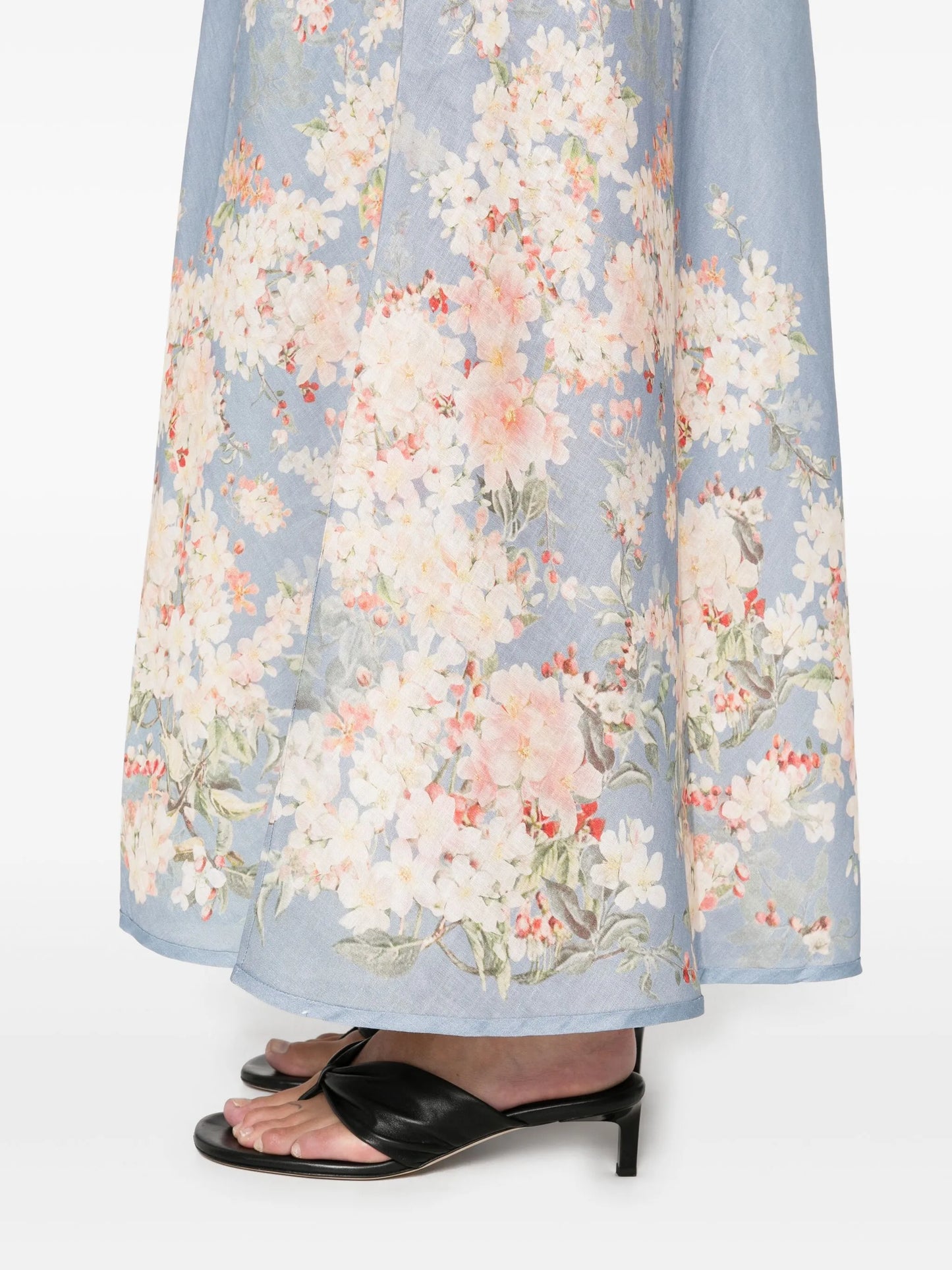 Cascadian floral-print linen skirt