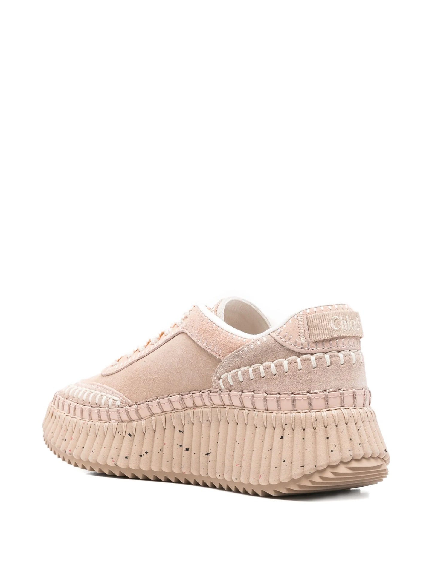 Nama textured leather-trimmed platform sneakers