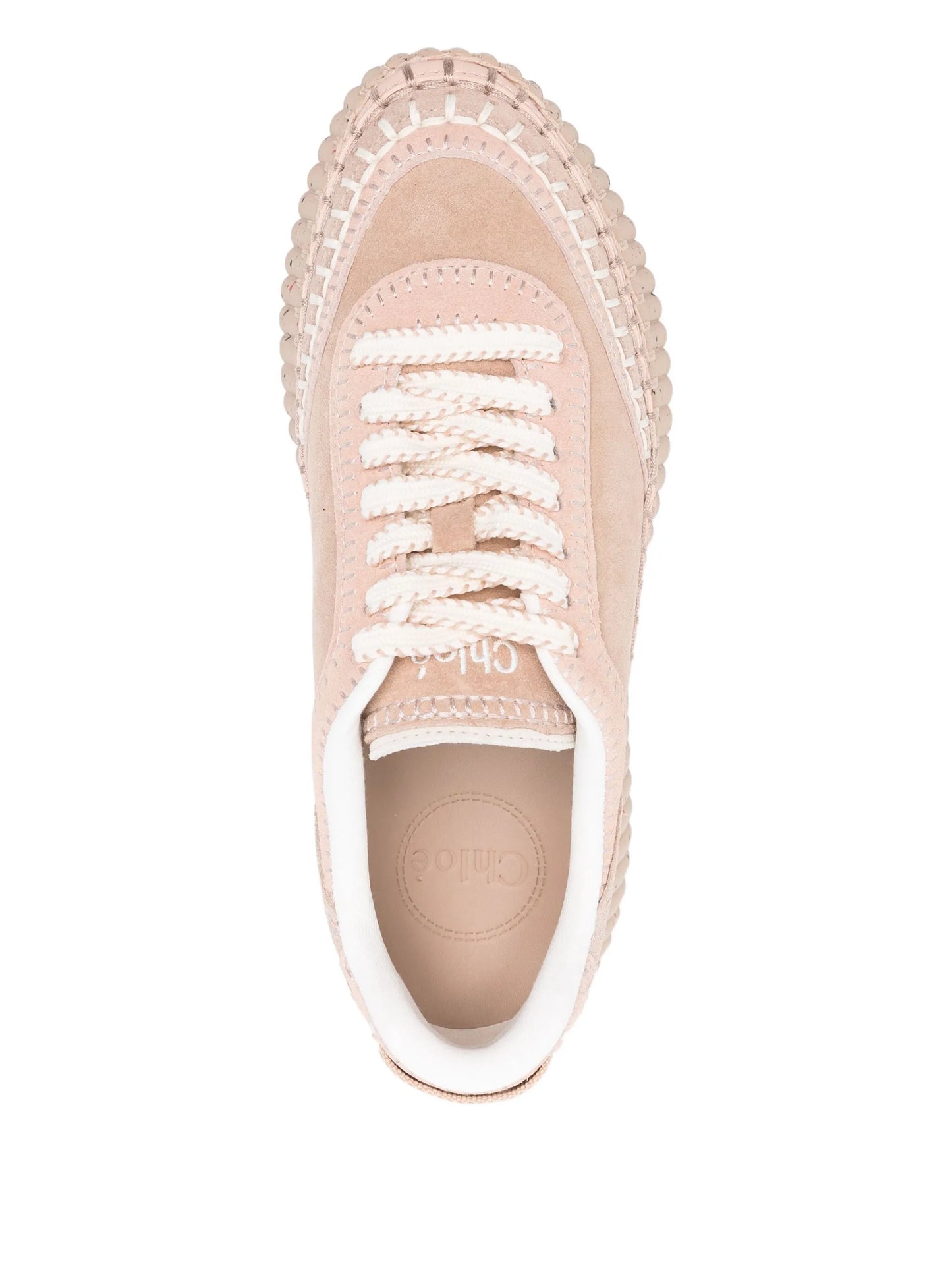 Nama textured leather-trimmed platform sneakers