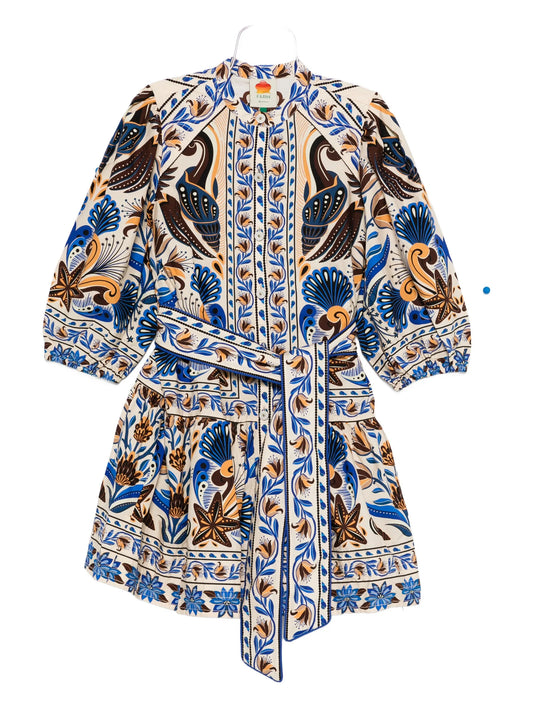 printed belted mini shirt dress
