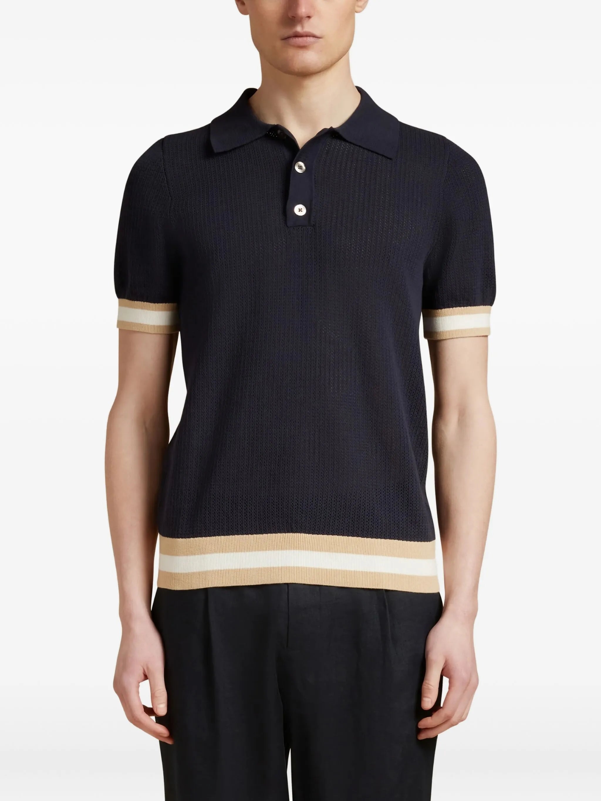 cotton open knit Quinn polo