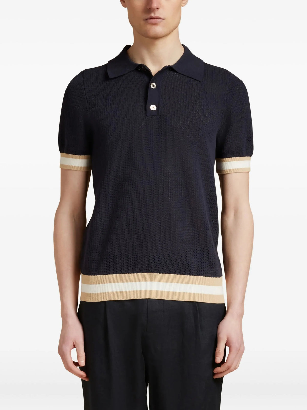 cotton open knit Quinn polo