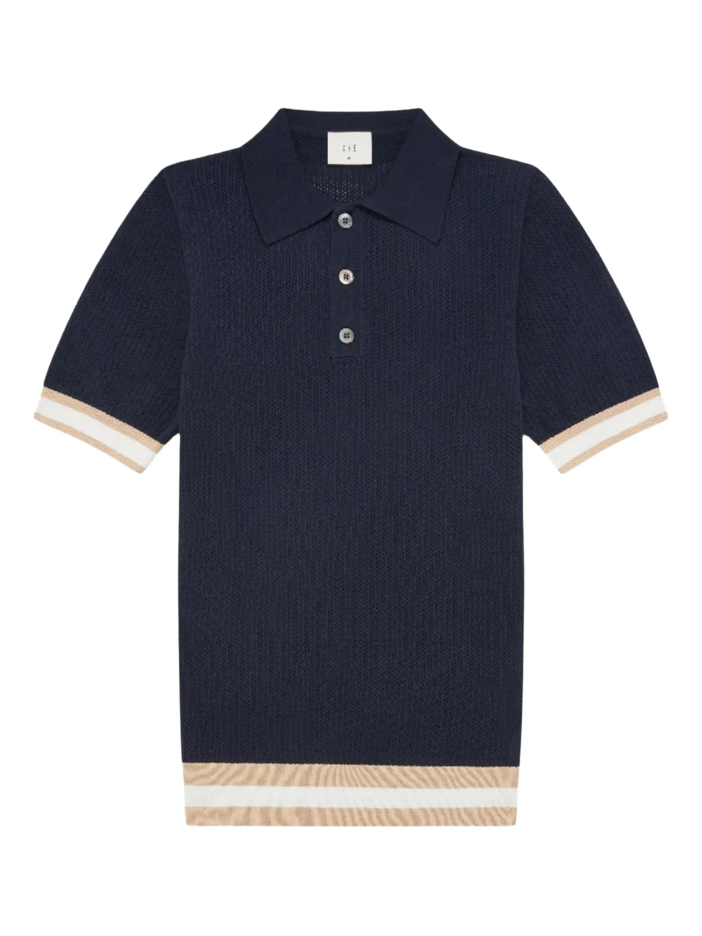 ribbed-knit polo shirt
