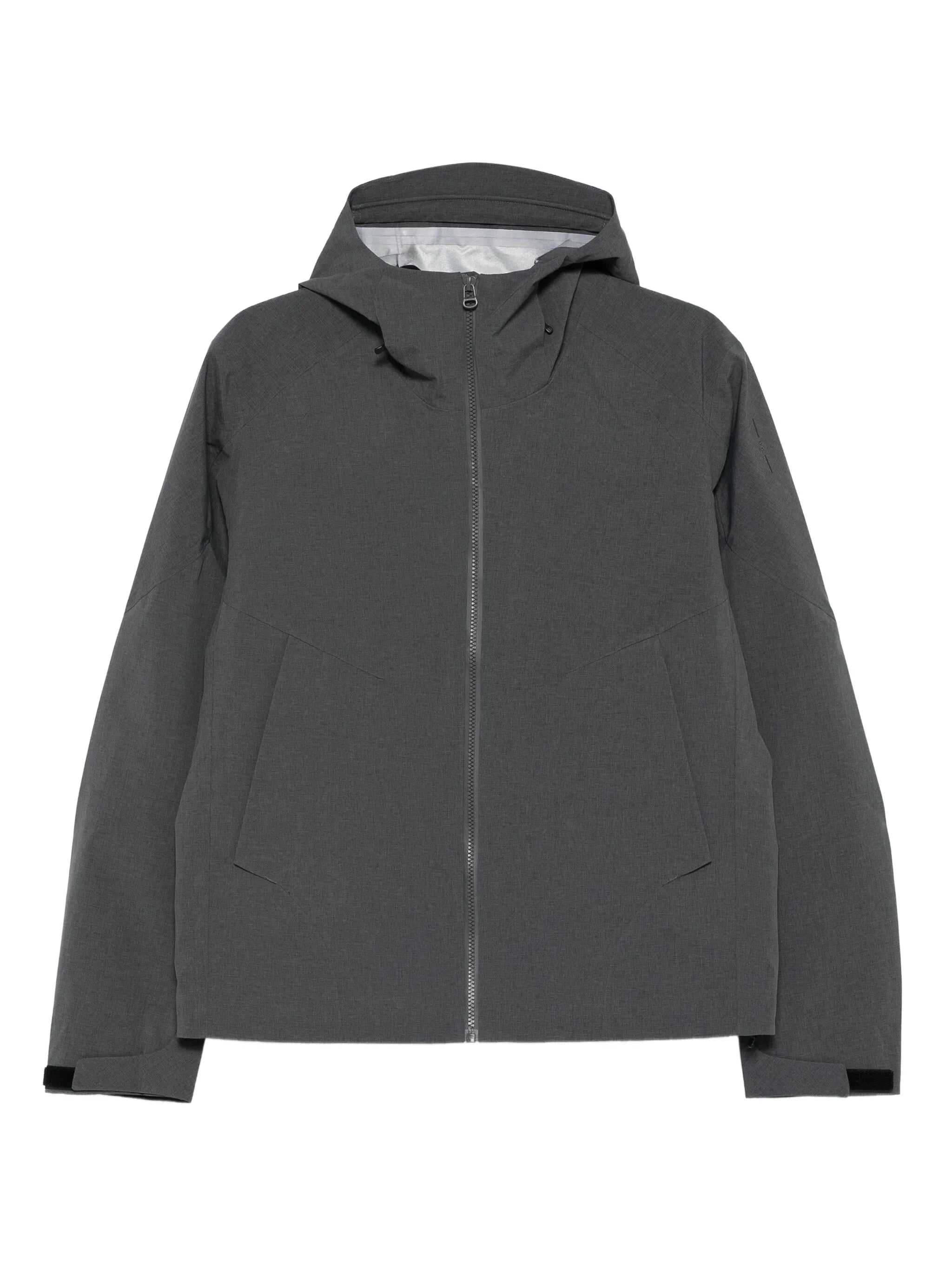 hooded zip-front jacket