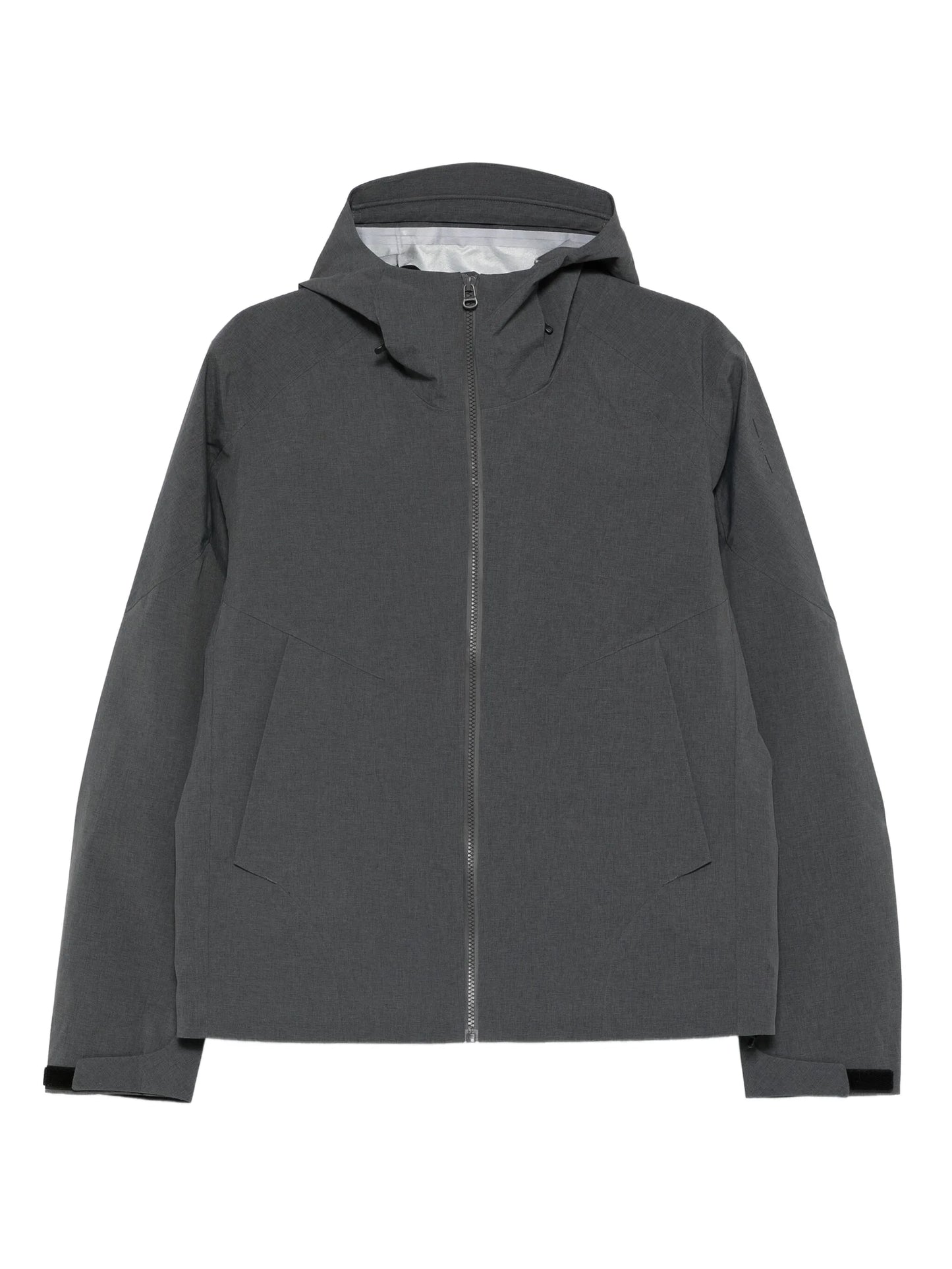 hooded zip-front jacket