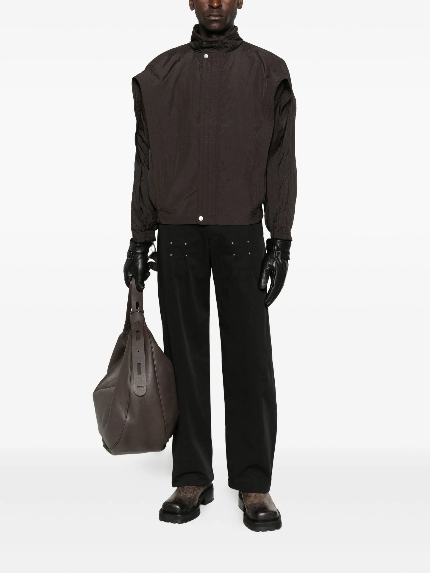 Yot high-neck buttoned jacket