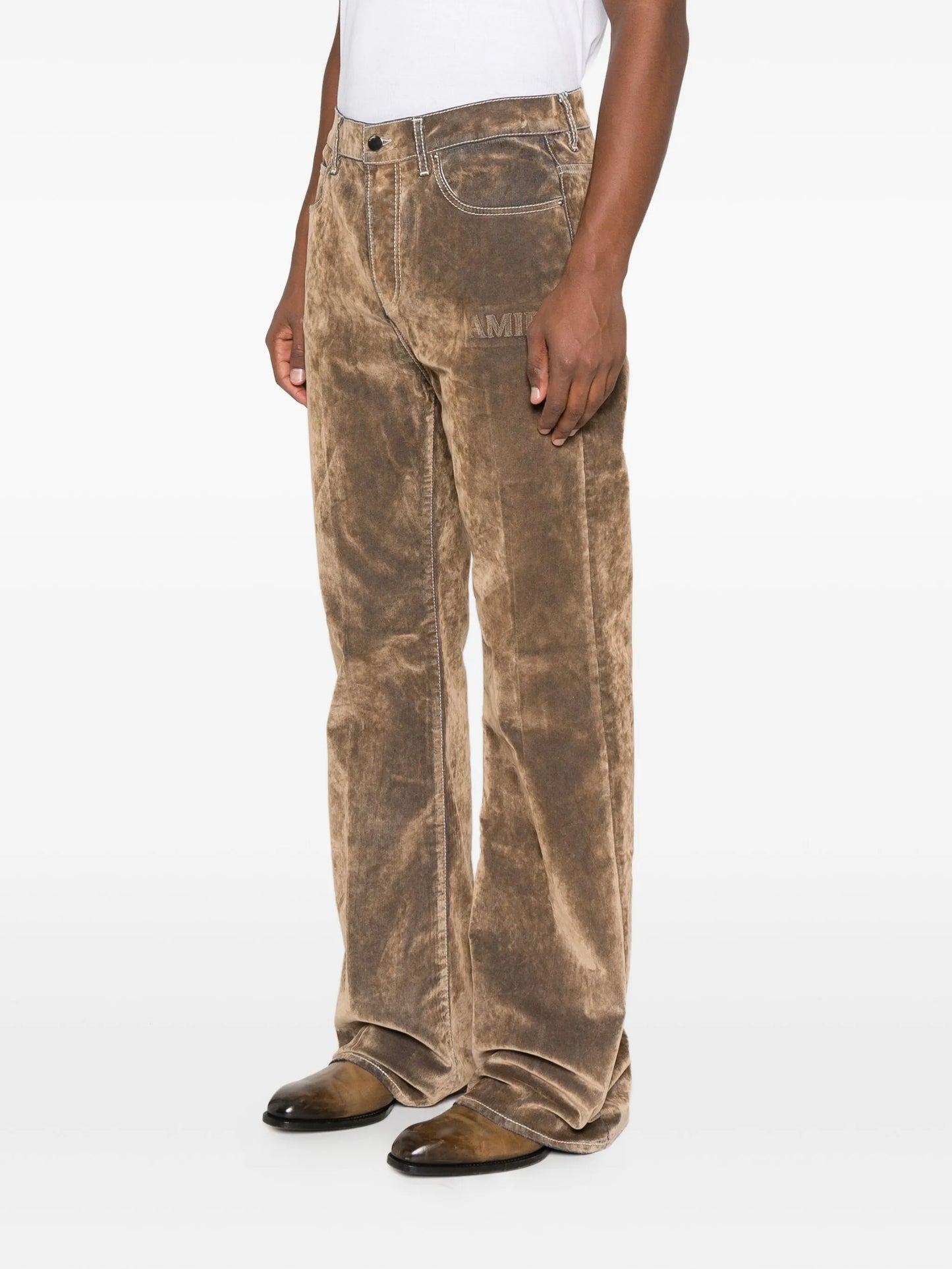 embroidered flare jeans