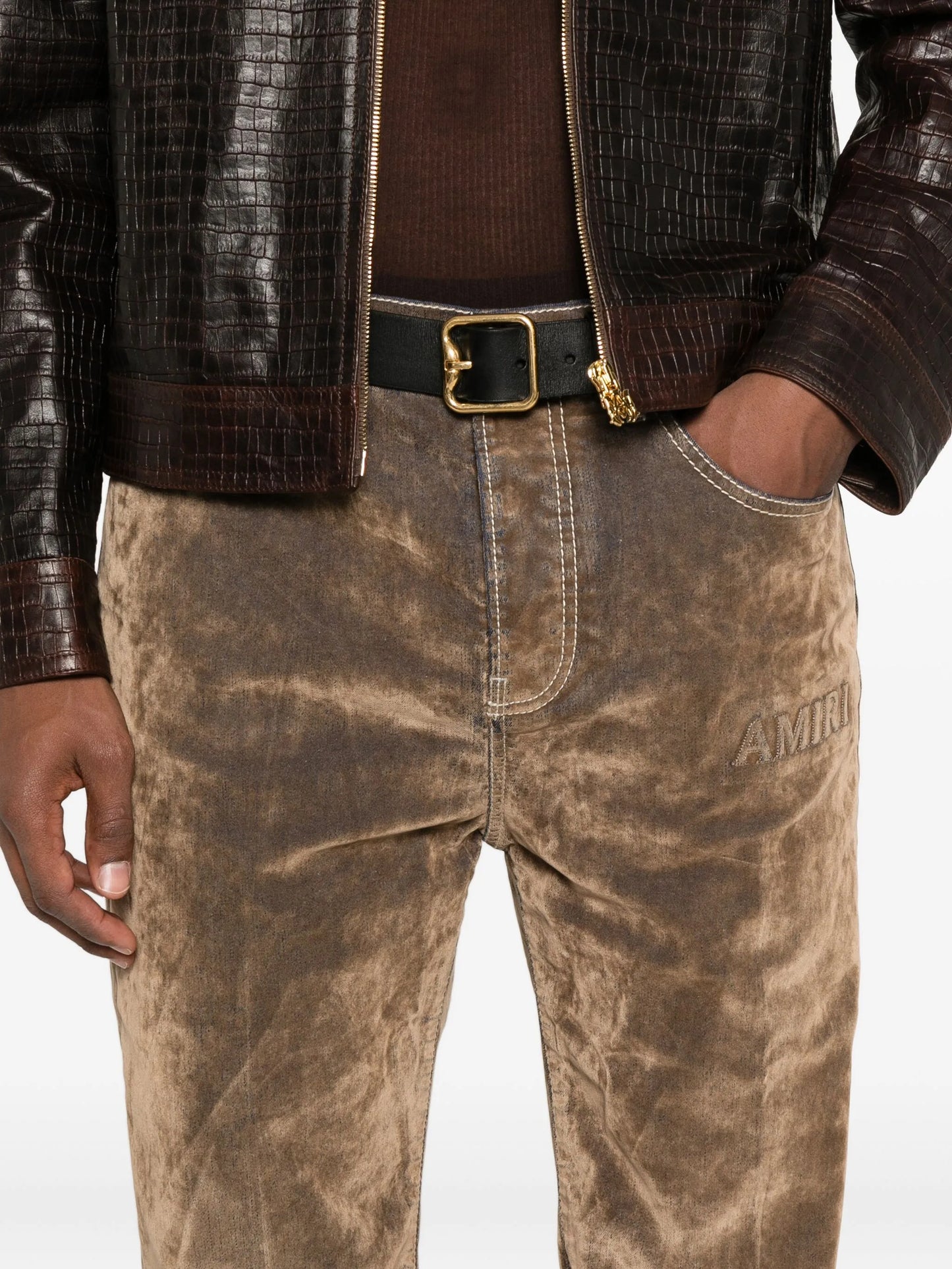 embroidered flare jeans