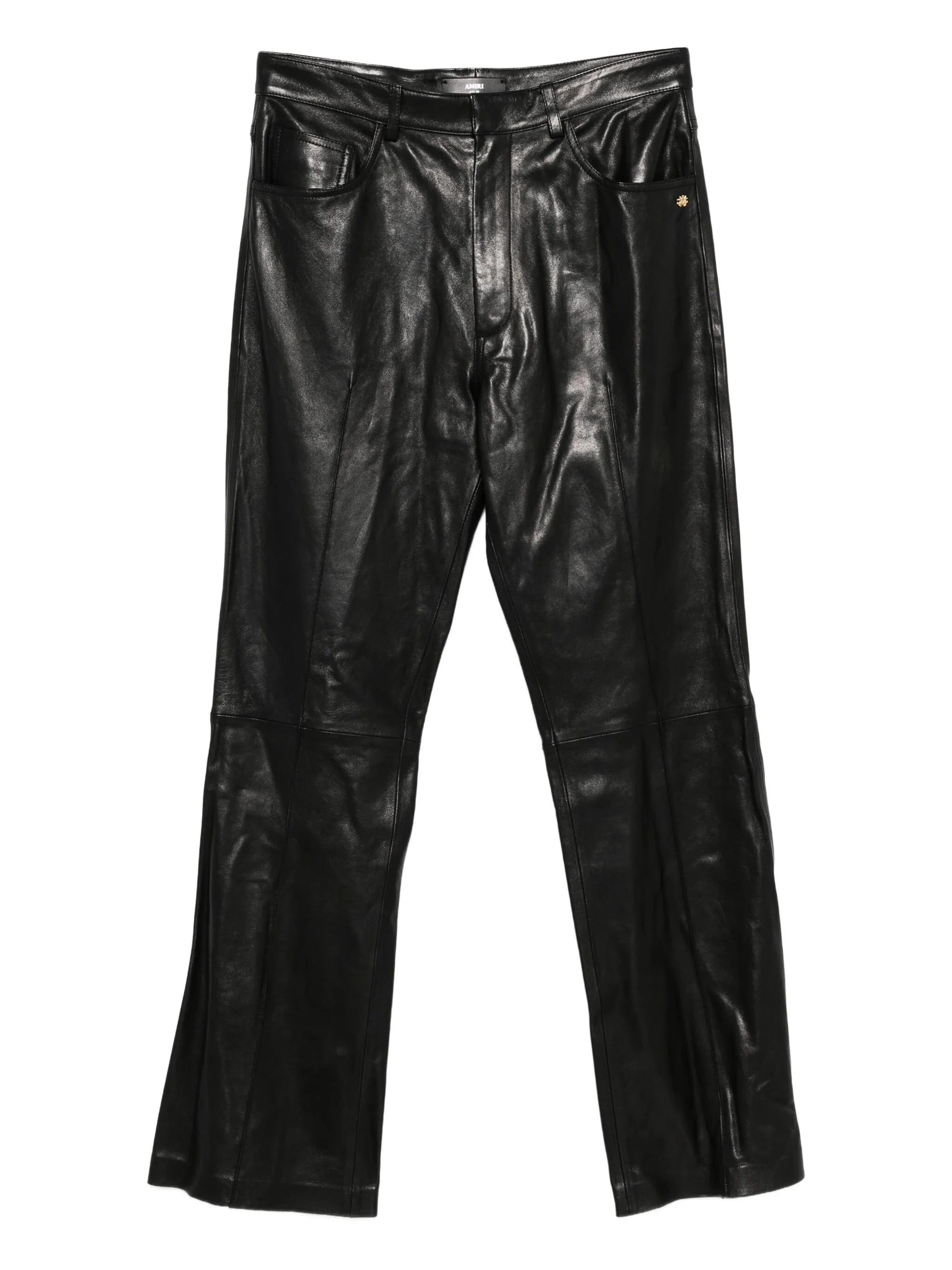 leather bootcut trousers