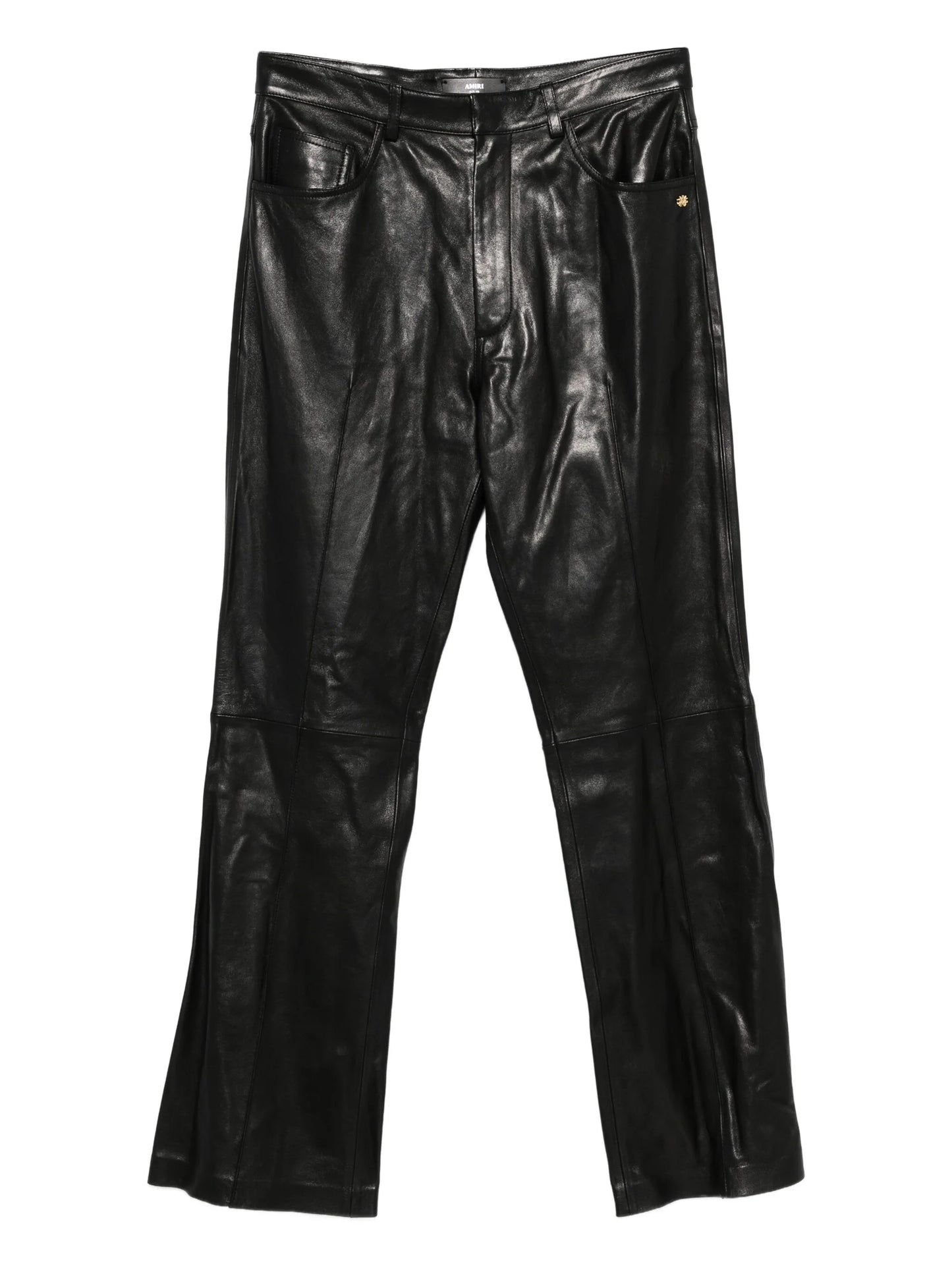leather bootcut trousers