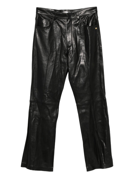 leather bootcut trousers