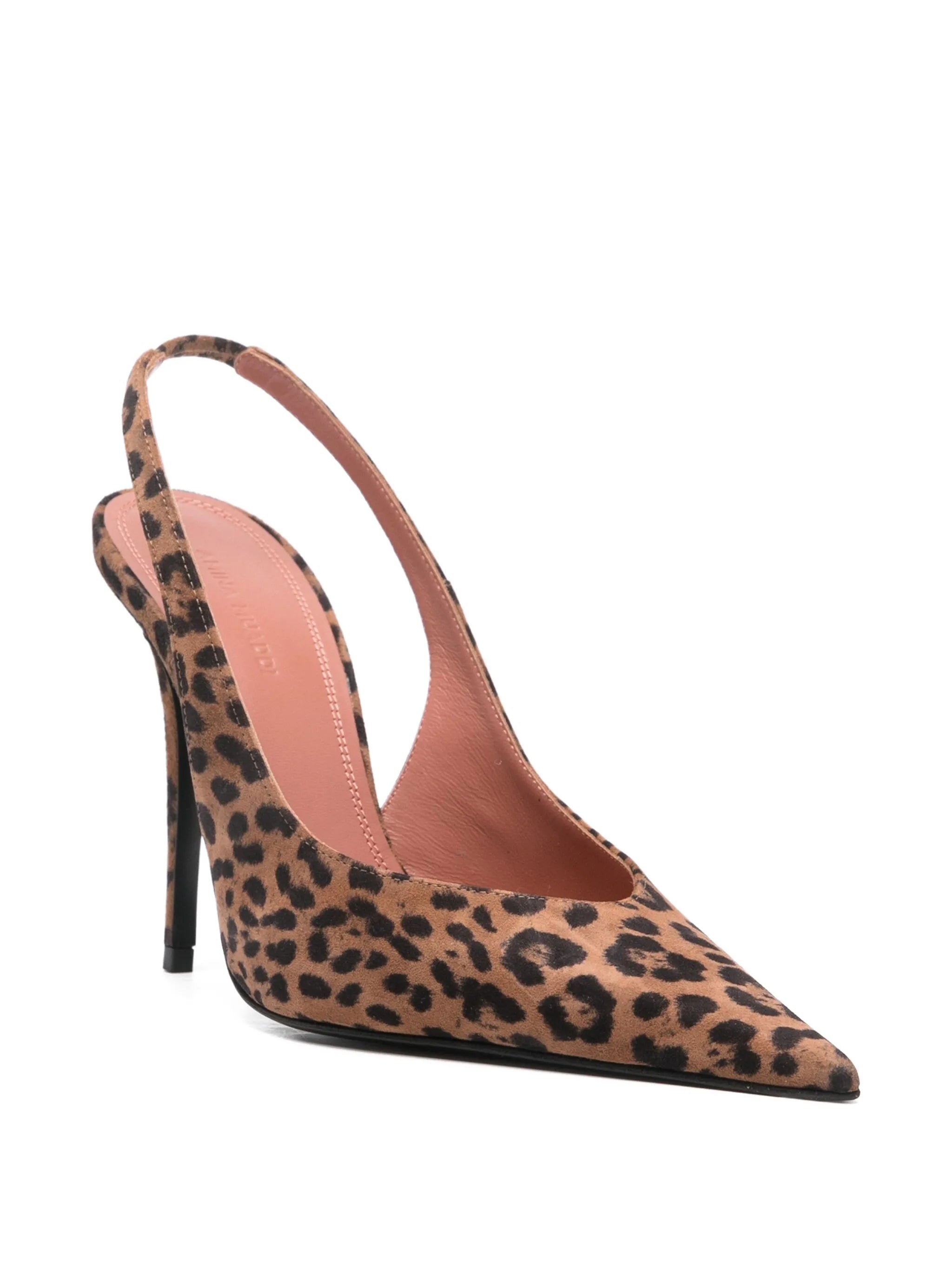 105mm leather heeled pumps