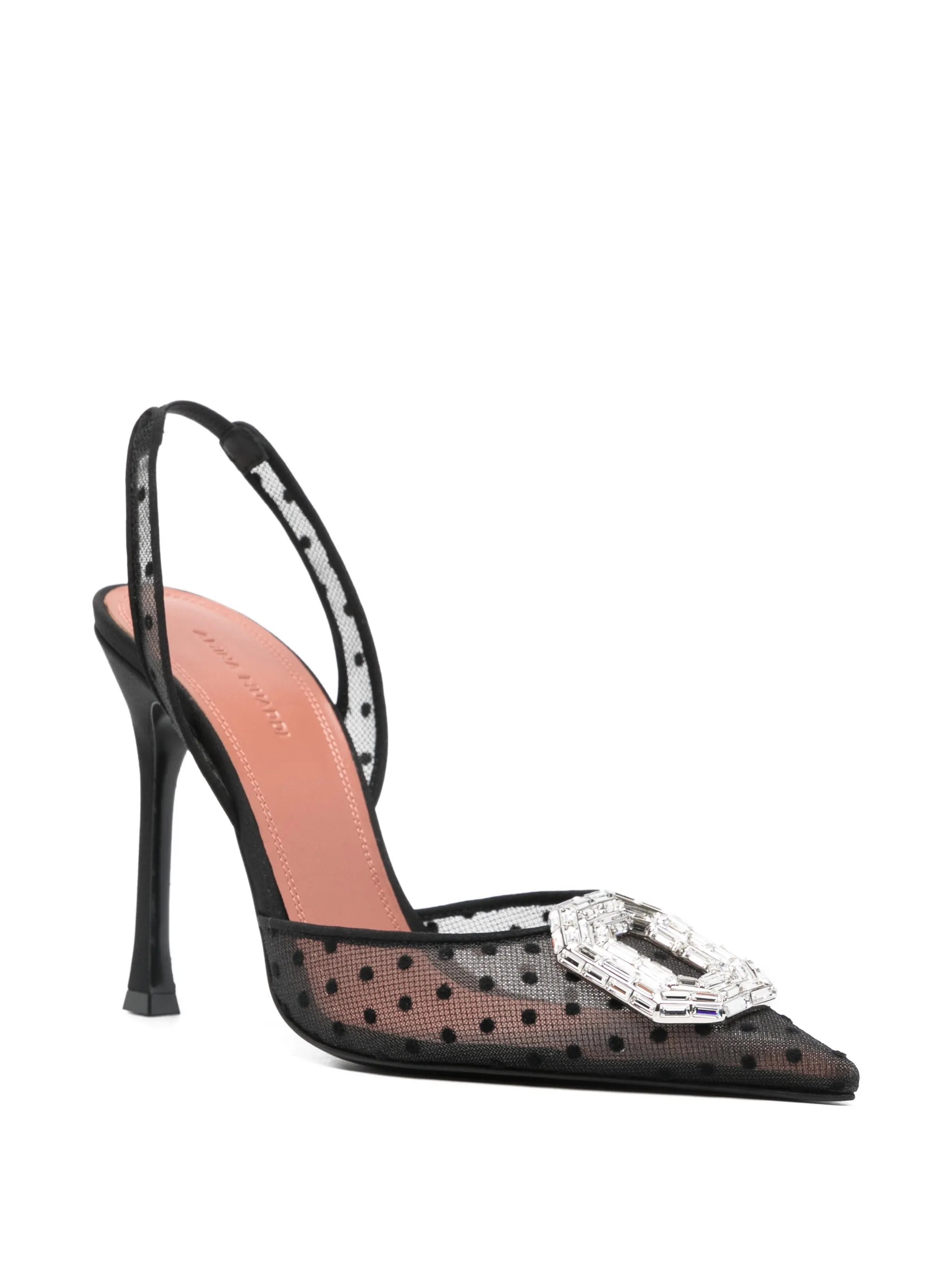 Camelia lace polka-dot pumps