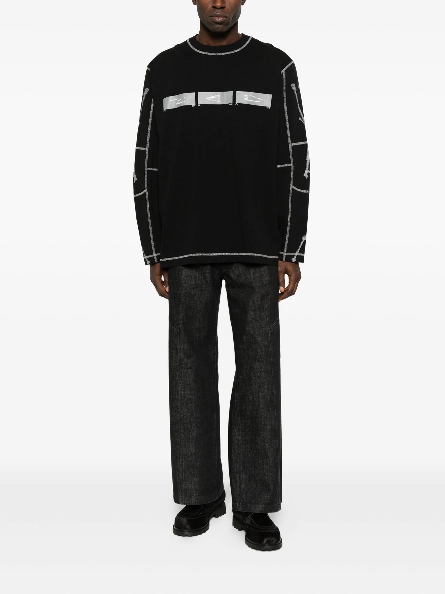 button-fly panelled jeans