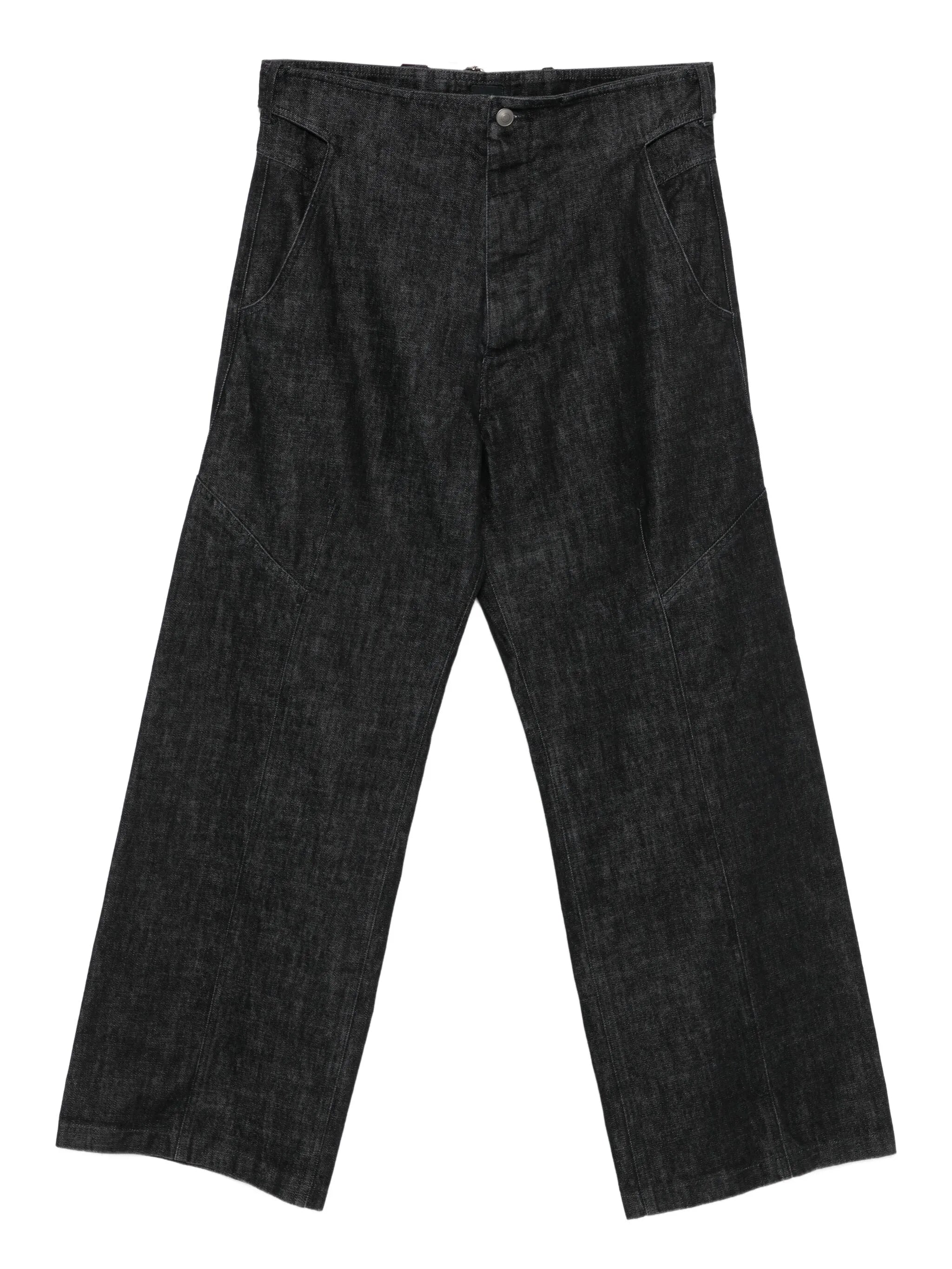 button-fly panelled jeans