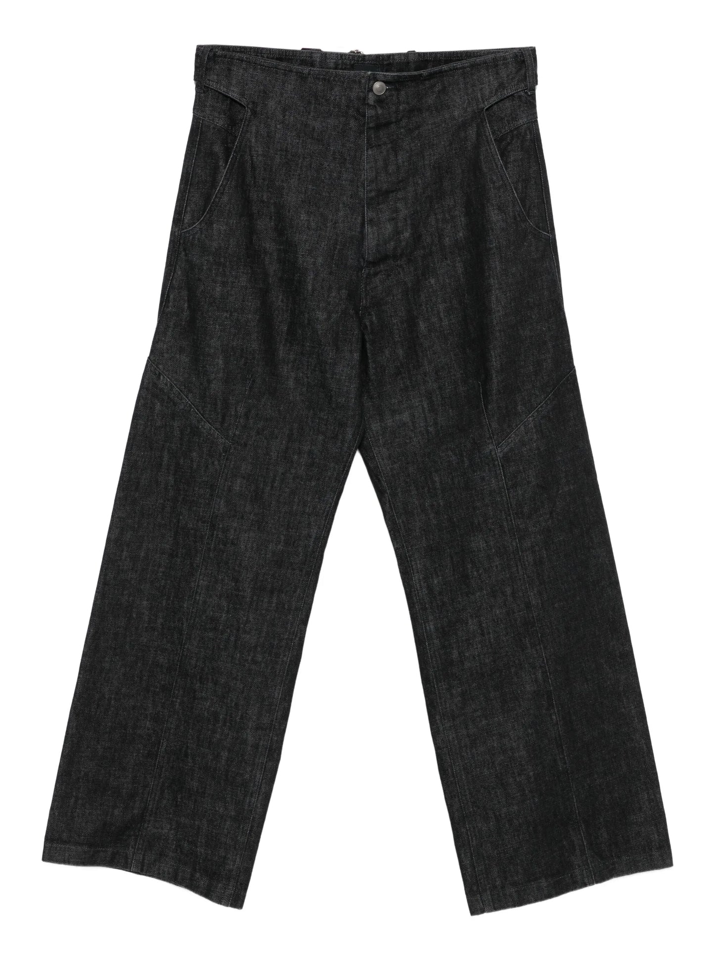 button-fly panelled jeans