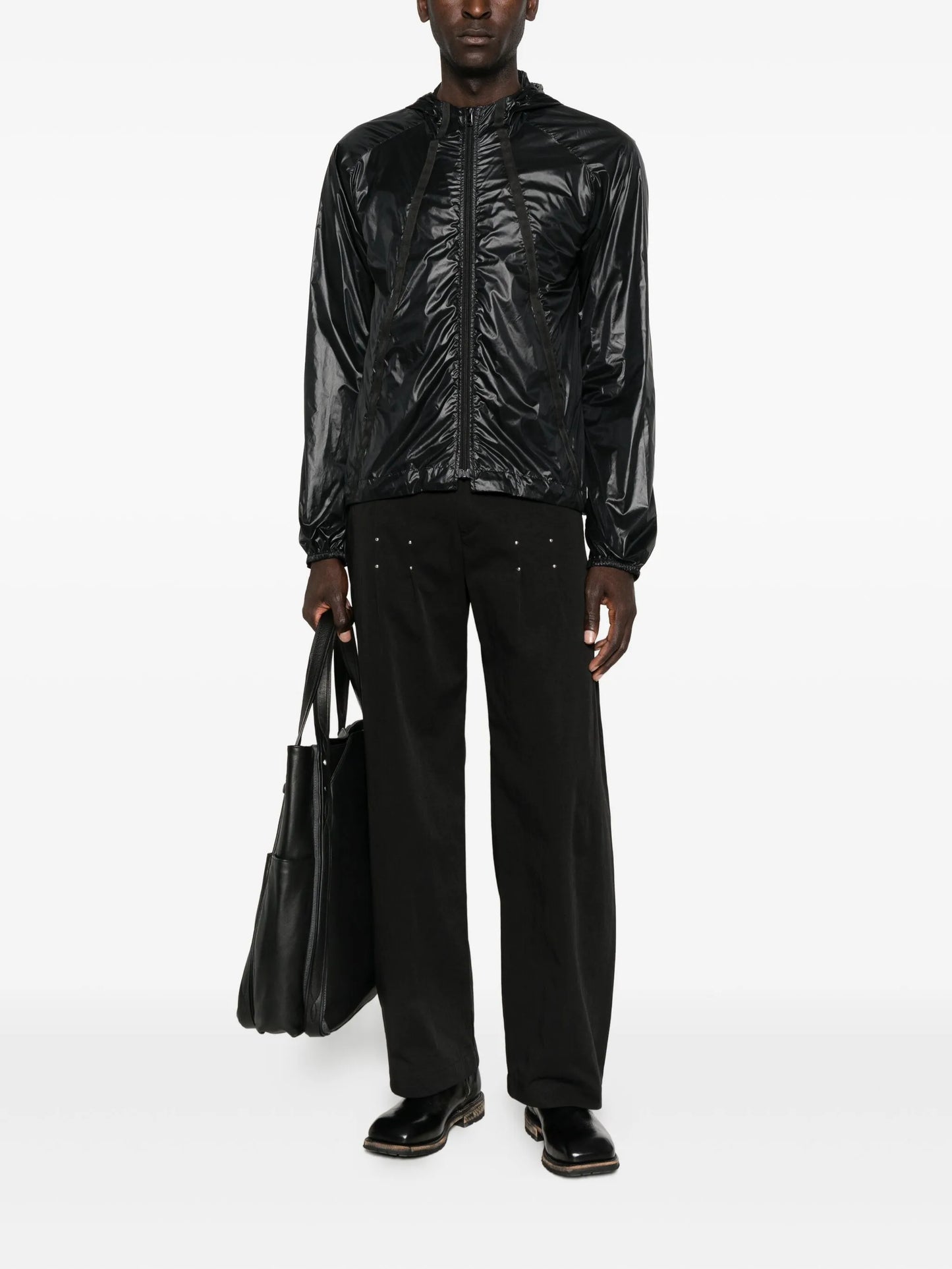 hooded panelled jacket